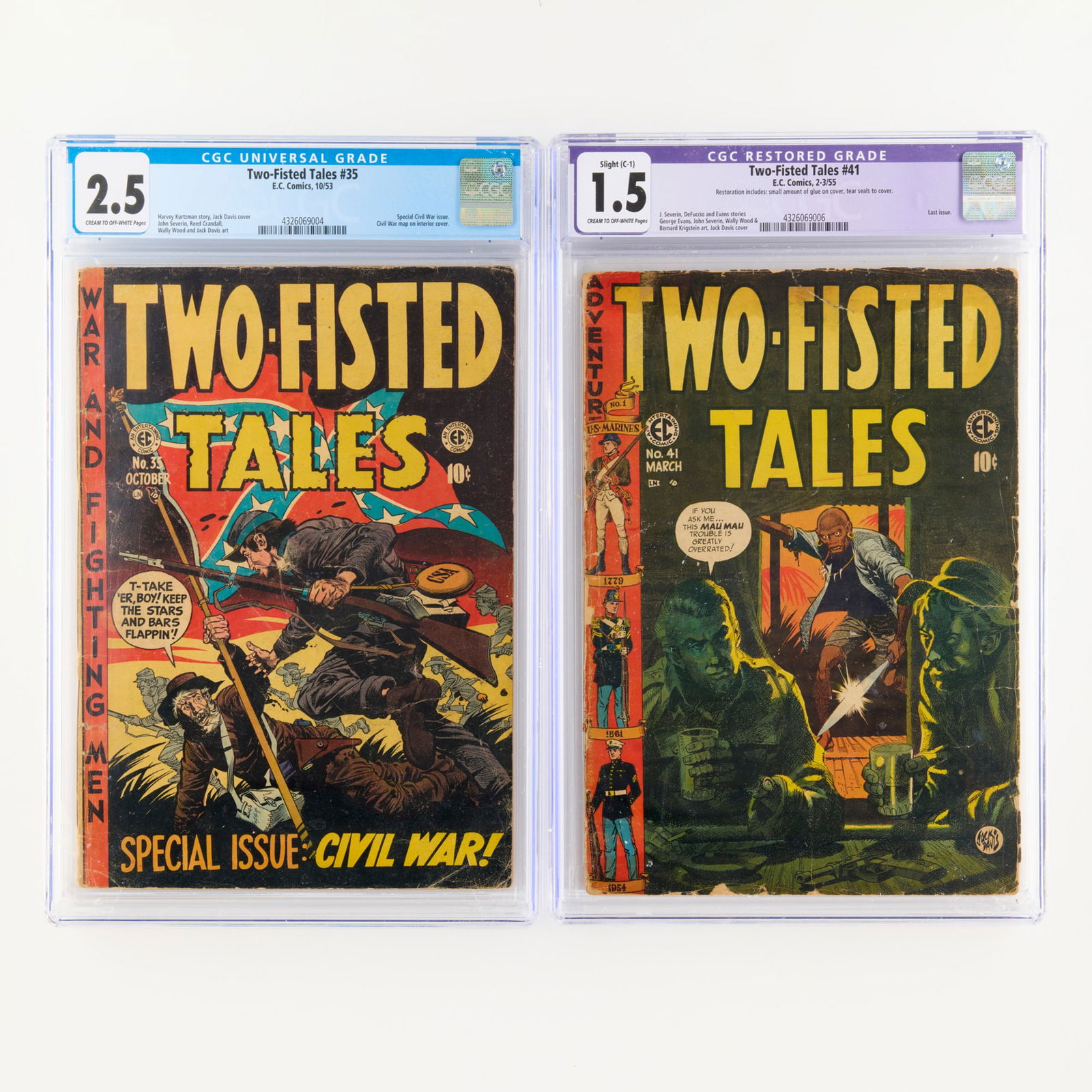 2 E.C. Comics Two-Fisted Tales #35 and #41 CGC Group (1 of 2)