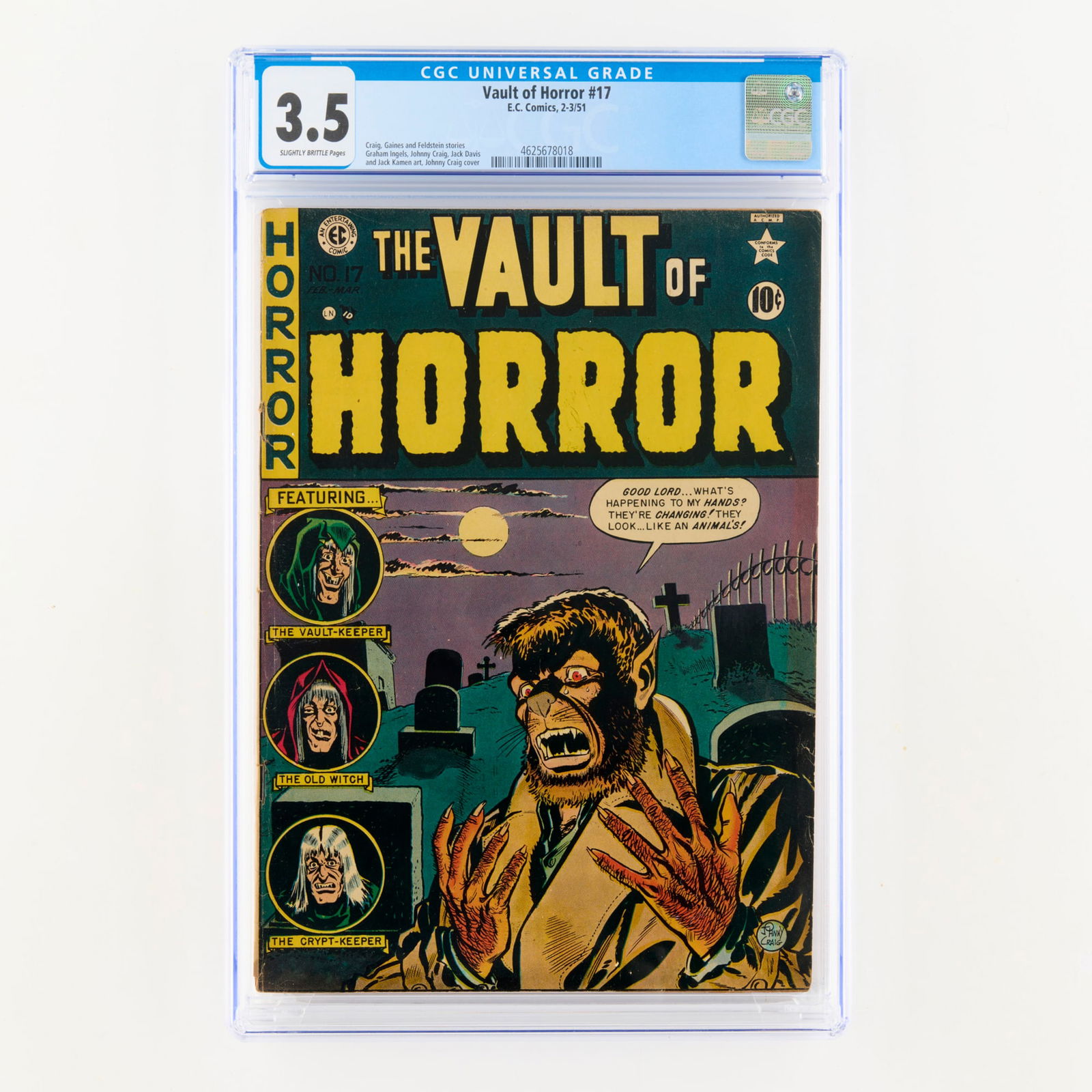 E.C. Comics Vault of Horror #17 CGC 3.5 (1 of 2)