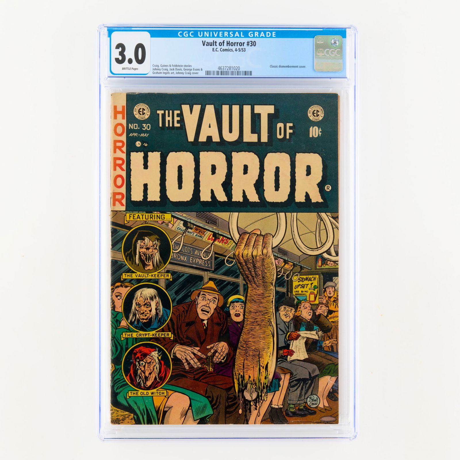 E.C. Comics Vault of Horror #30 CGC 3.0 (1 of 2)