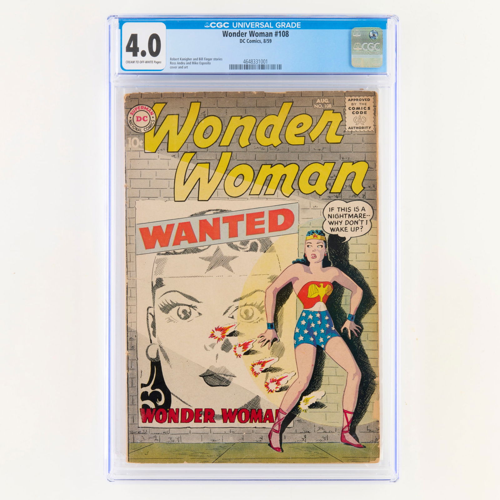 DC Comics Wonder Woman #108 CGC 4.0 (1 of 2)