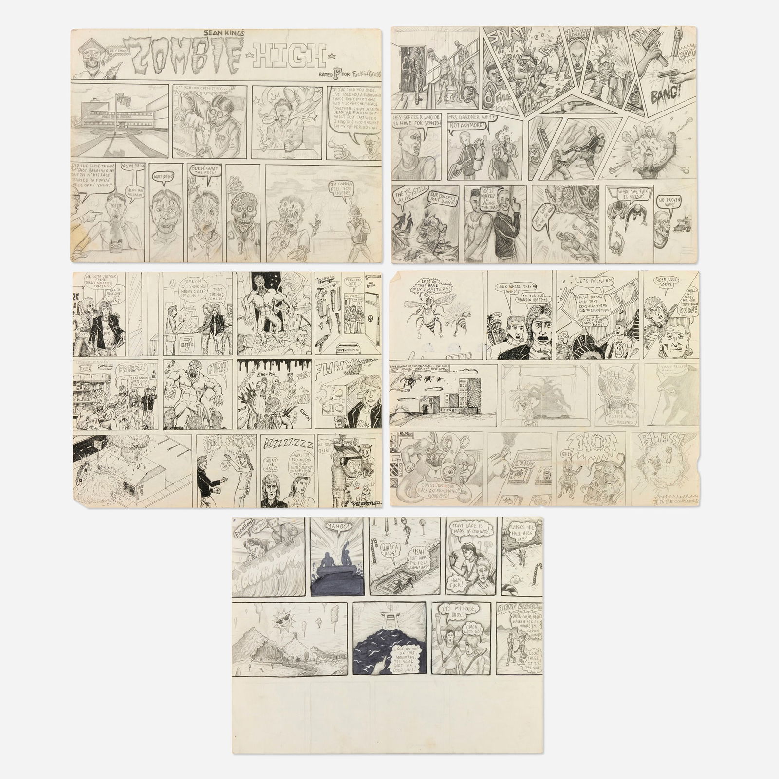 Sean King, Sean King's Zombie High Complete Story Pages 1-5 (Self Published) (1 of 2)