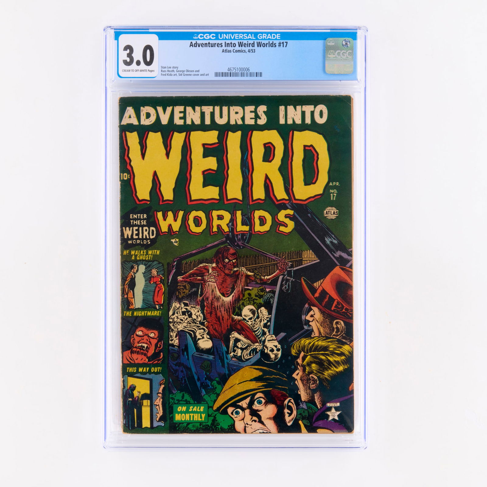 Atlas Comics Adventures Into Weird Worlds #17 CGC 3.0 (1 of 2)