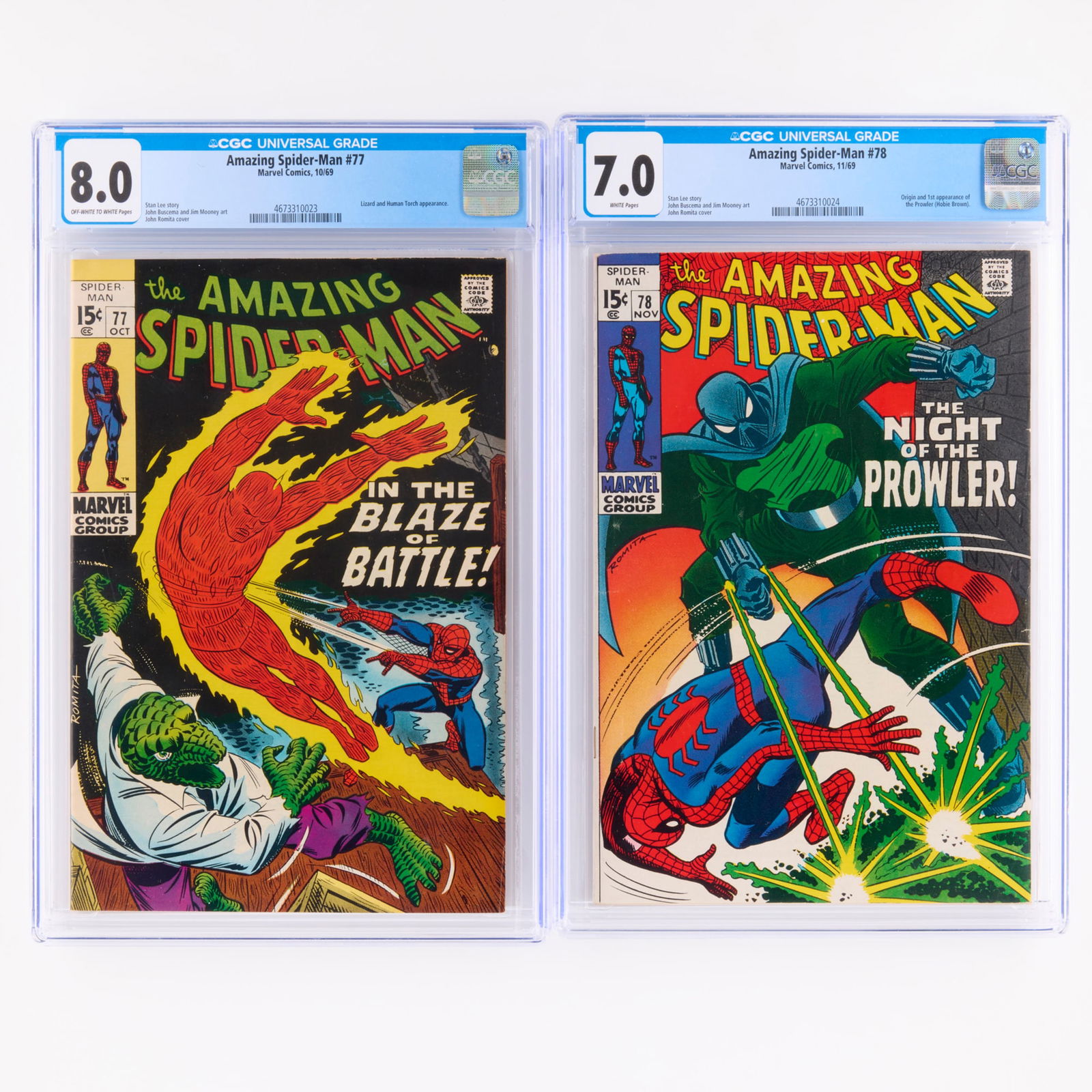2 Marvel Comics Amazing Spider-Man #77 and #78 CGC Group (1 of 2)