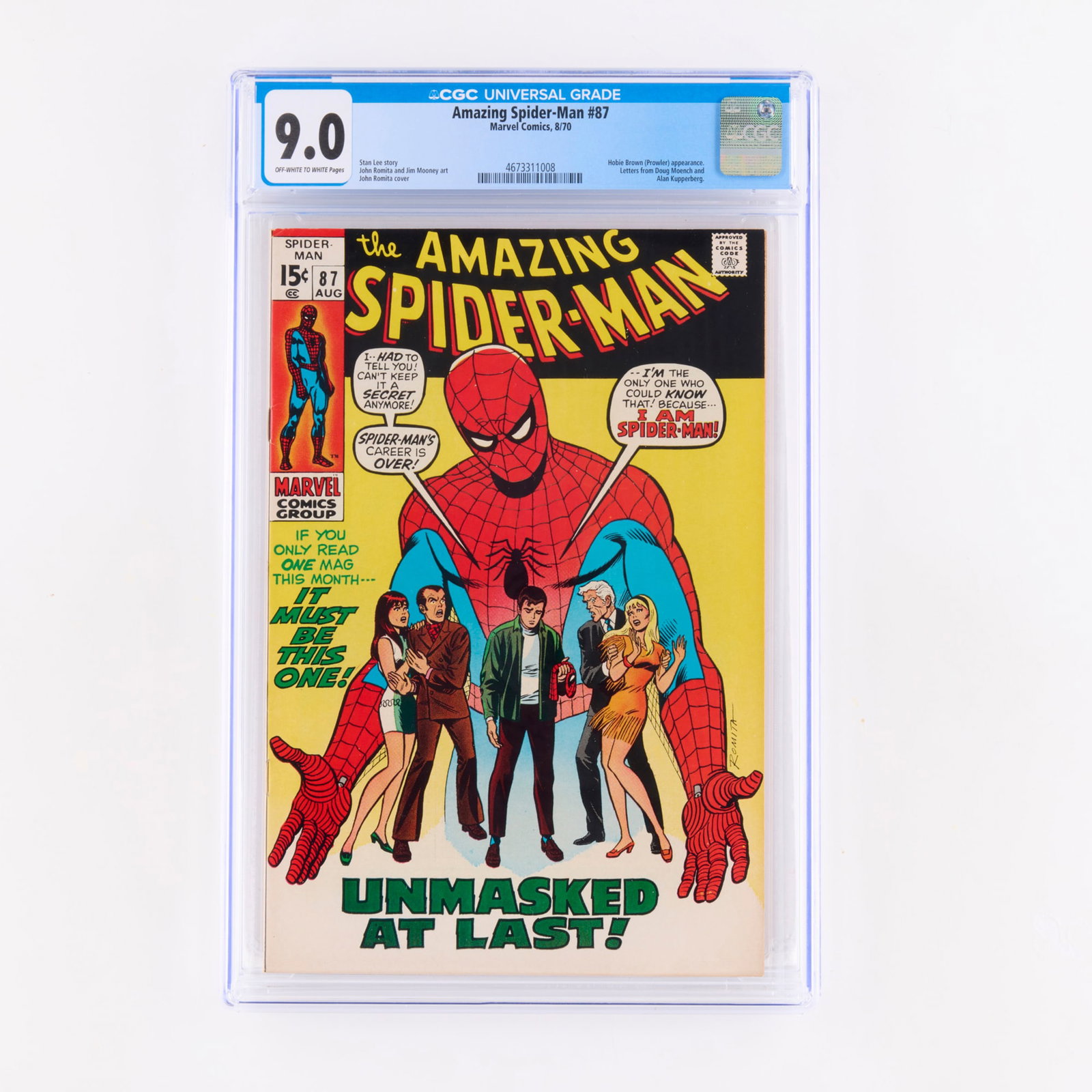 Marvel Comics Amazing Spider-Man #87 CGC 9.0 (1 of 2)