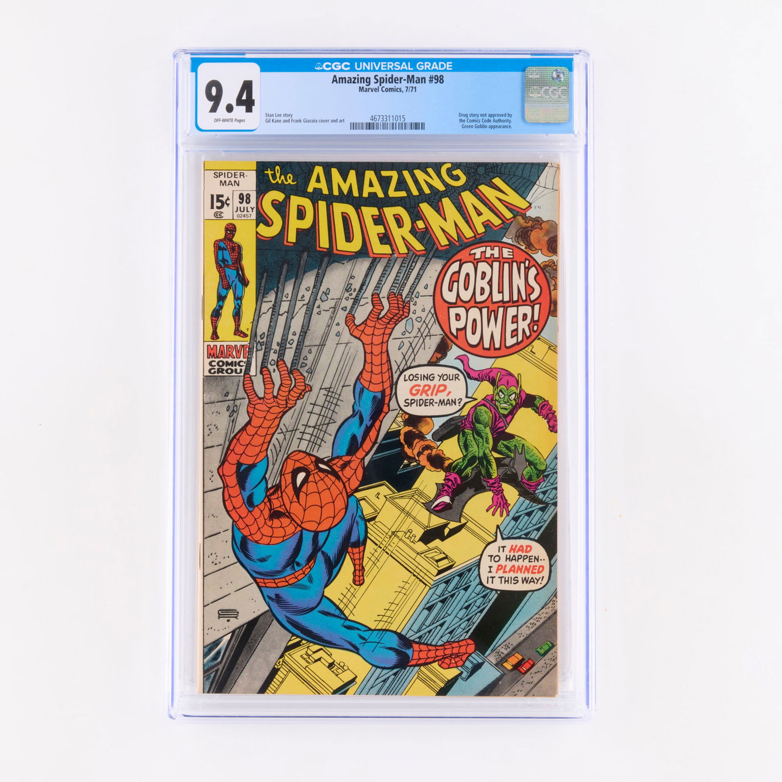 Marvel Comics Amazing Spider-Man #98 CGC 9.4 (1 of 2)