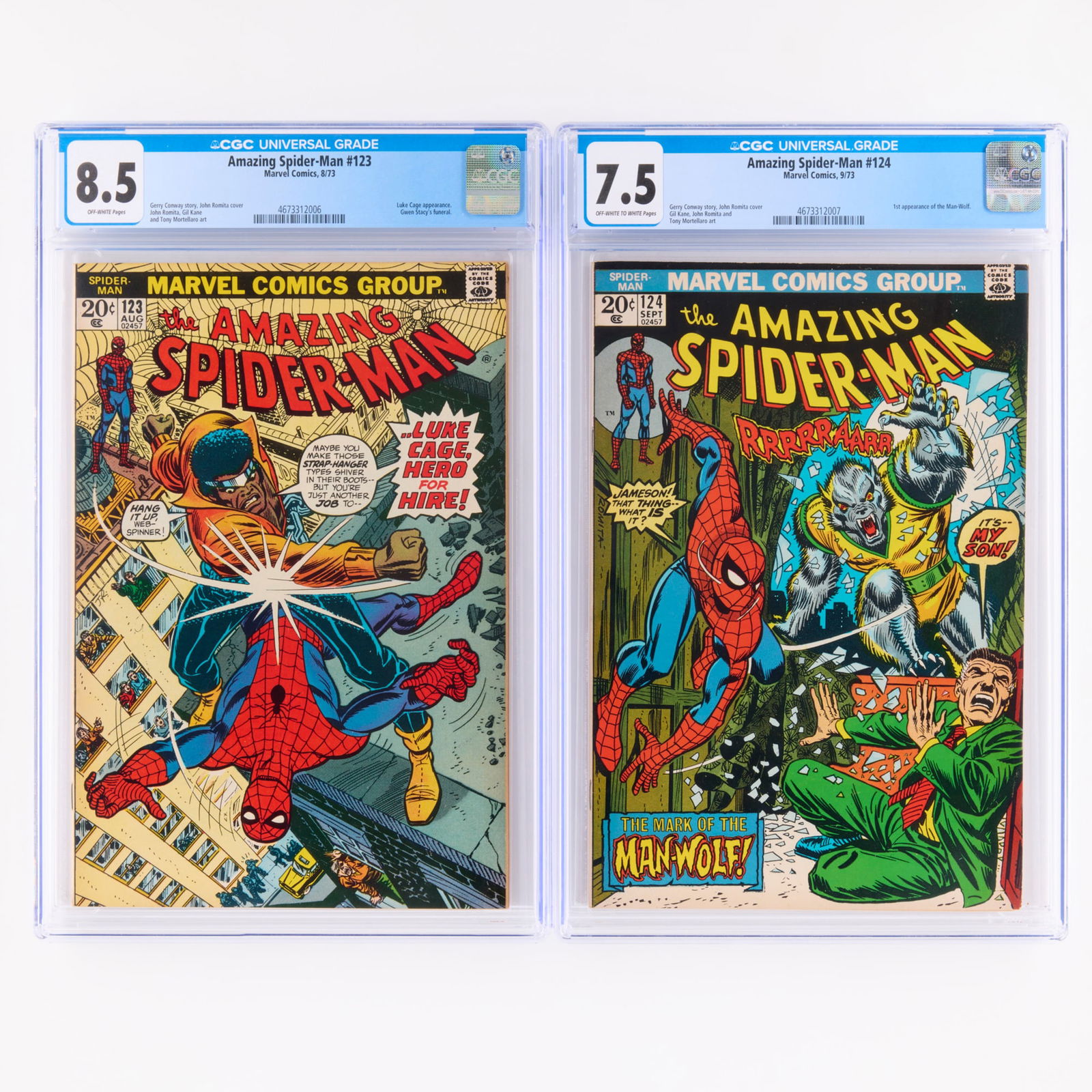 2 Marvel Comics Amazing Spider-Man #123 and #124 CGC Group (1 of 2)