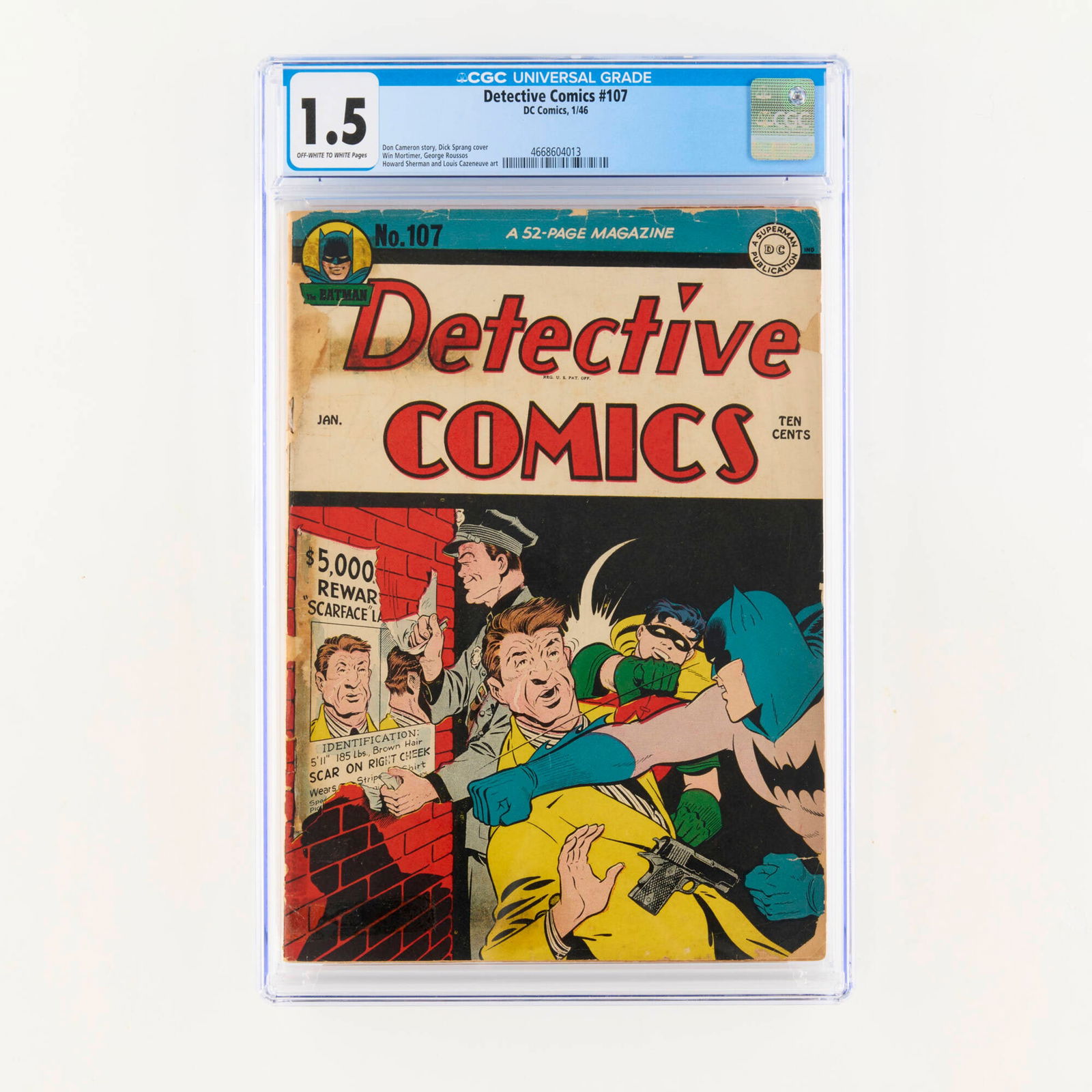 DC Comics Detective Comics #107 CGC 1.5 (1 of 2)