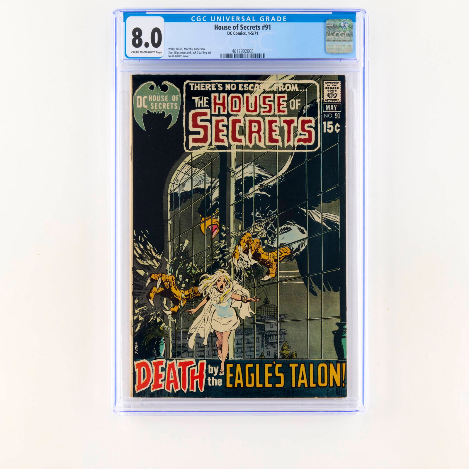 DC Comics House of Secrets #91 CGC 8.0: DC Comics House of Secrets #91 CGC 8.0 USA, 1971 This Bronze Age horror classic features a legendary Neal Adams cover. The interior showcases a powerhouse lineup of artists including Wally Wood, Murph