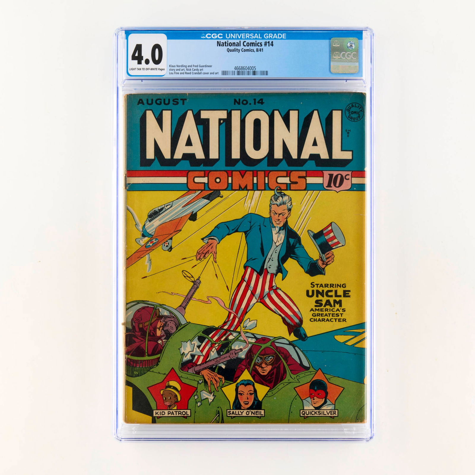 Quality Comics National Comics #14 CGC 4.0 (1 of 2)