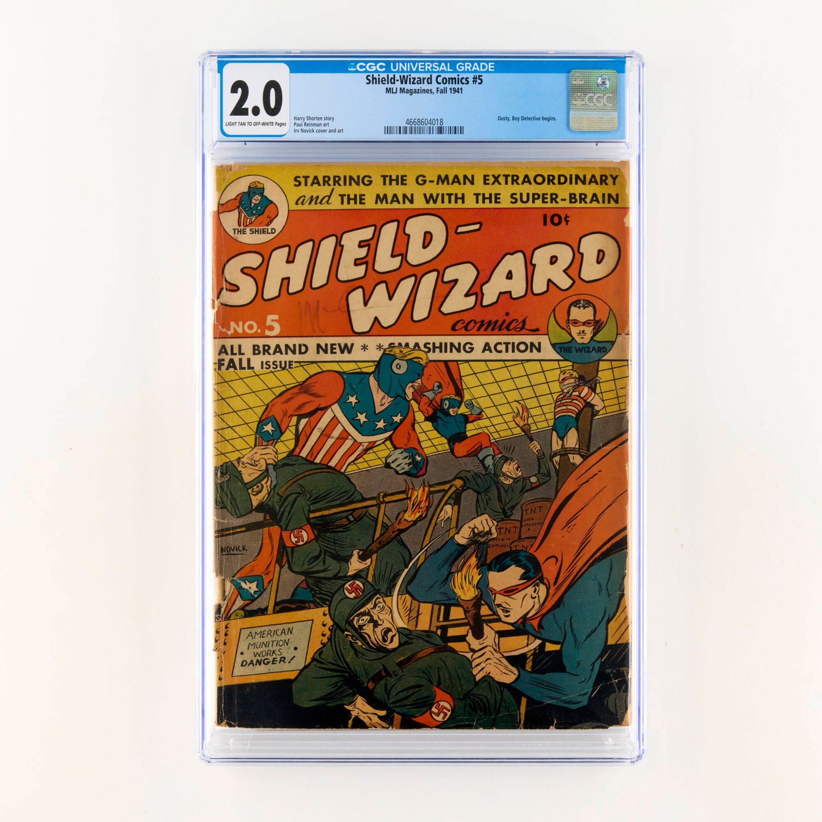 MLJ Magazines Shield-Wizard Comics #5 CGC 2.0 (1 of 2)