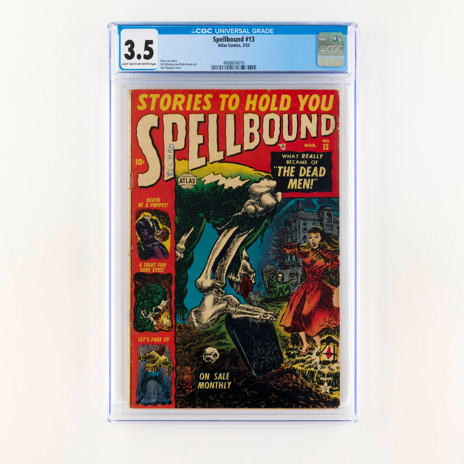 Atlas Comics Spellbound #13 CGC 3.5 (1 of 2)