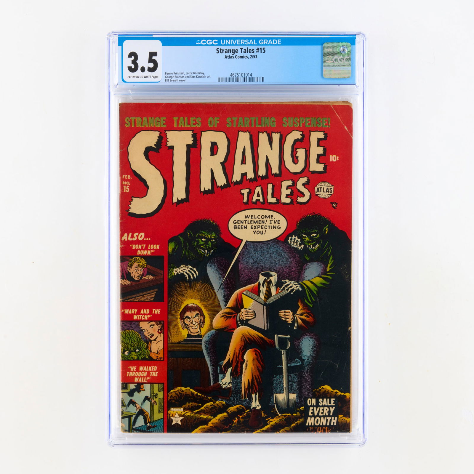Atlas Comics Strange Tales #15 CGC 3.5 (1 of 2)