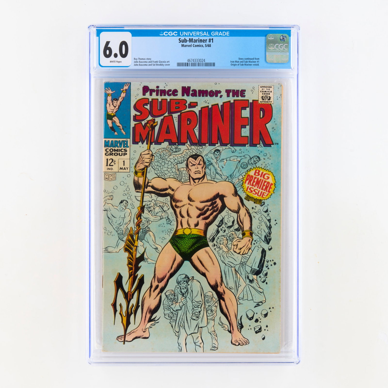 Marvel Comics Sub-Mariner #1 CGC 6.0 (1 of 2)