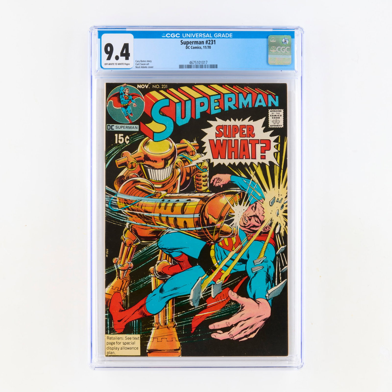 DC Comics Superman #231 CGC 9.4 (1 of 2)