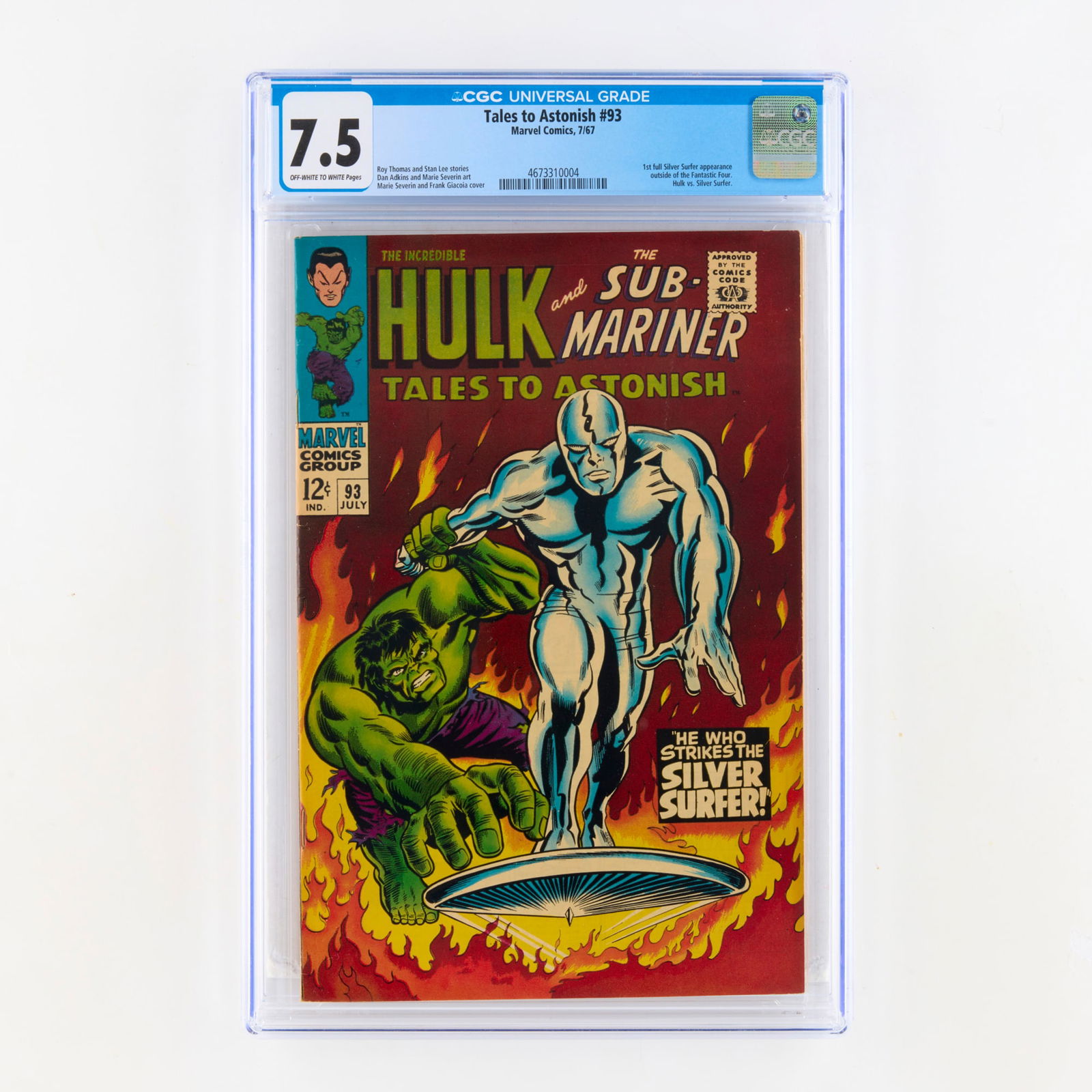 Marvel Comics Tales to Astonish #93 CGC 7.5 (1 of 2)