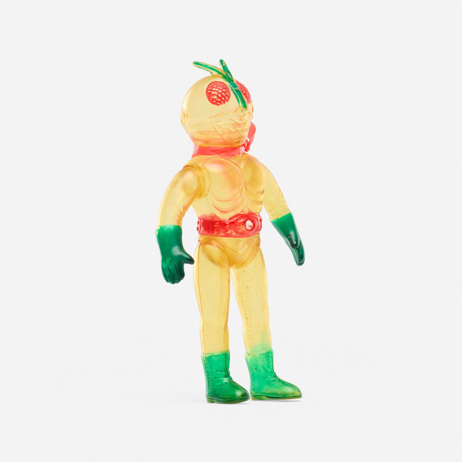 Popy Kamen Rider Medium Clear Cyborg Vinyl: Popy Kamen Rider Medium Clear Cyborg Vinyl PopyJapan, c. 1970 5.5 h x 2.8 w x 1.2 d in (14 x 7 x 3 cm) Condition Notes: Excellent amber color. This work will ship from Millvil