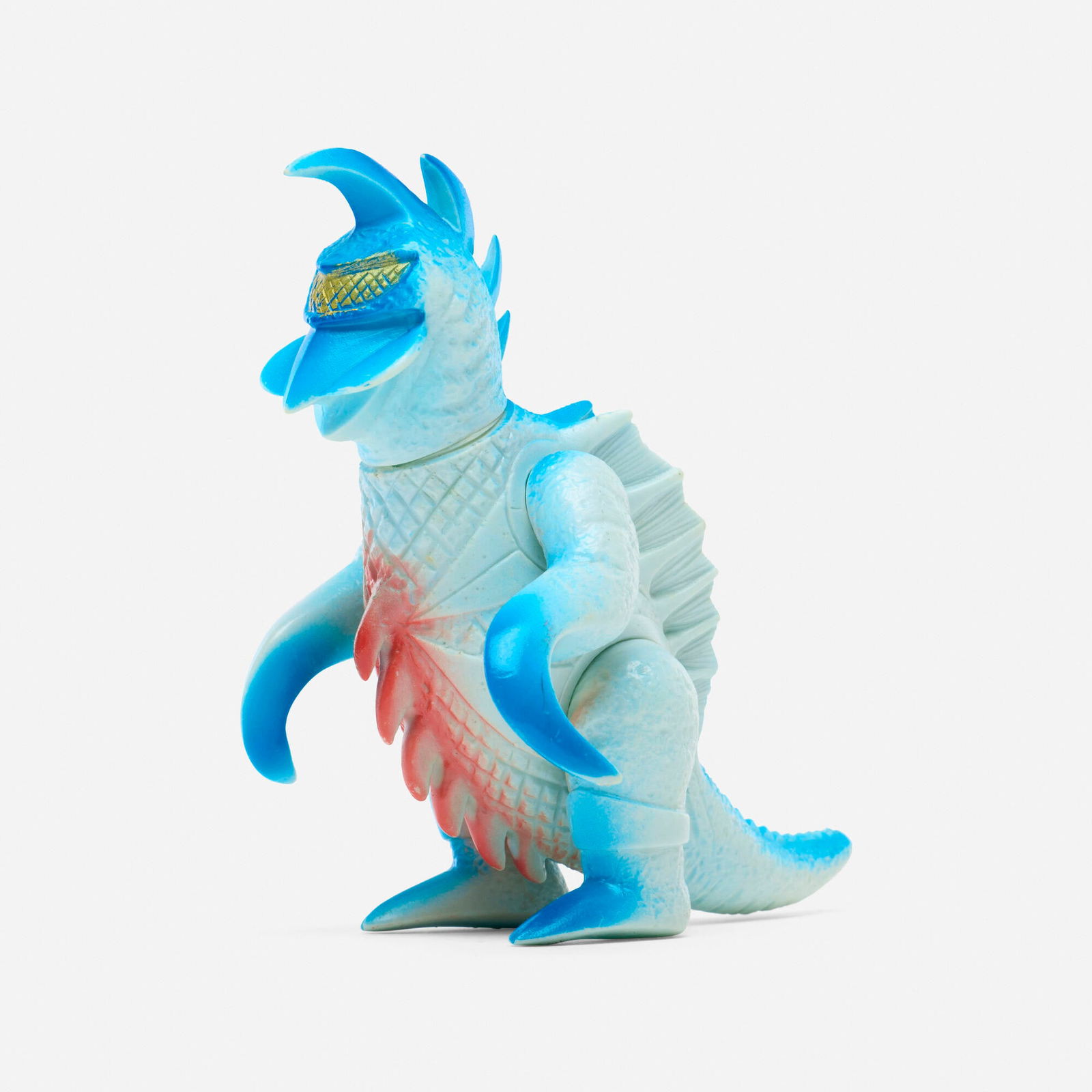 Bullmark Toho Gigan Medium Light Blue Vinyl: Bullmark Toho Gigan Medium Light Blue Vinyl BullmarkJapan, c. 1970 4.7 h x 3.1 w x 3.5 d in (12 x 8 x 9 cm) Condition Notes: Overall very good condition with slightly loose right arm.