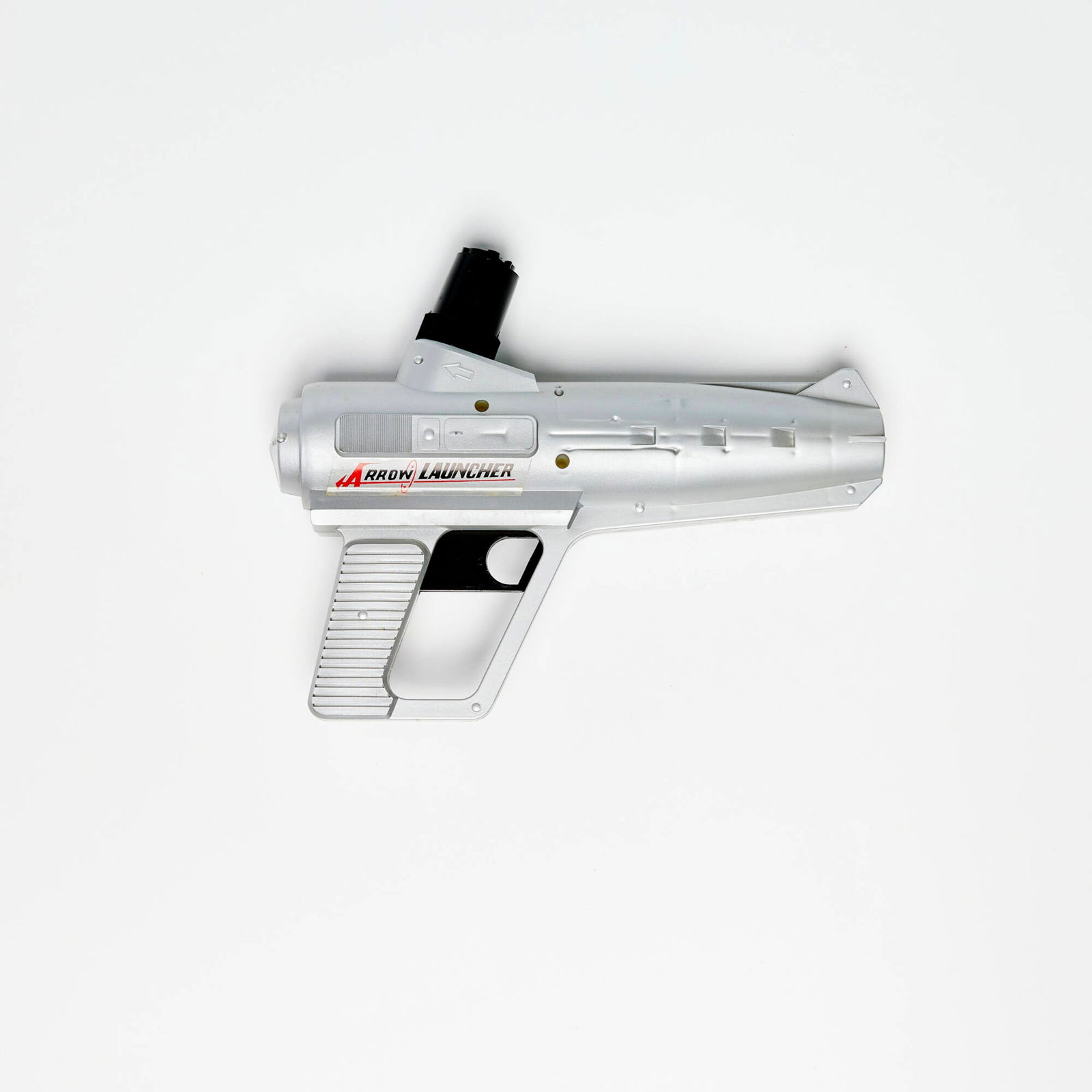 Matsushiro Lost in Space Roto-Jet Arrow Launcher Ray Gun Unused: Matsushiro Lost in Space Roto-Jet Arrow Launcher Ray Gun Unused molded plastic 8 h x 10.25 w x 2.25 d in (20 x 26 x 6 cm) Sold with original packaging, two suction-cup darts, and two propeller discs.