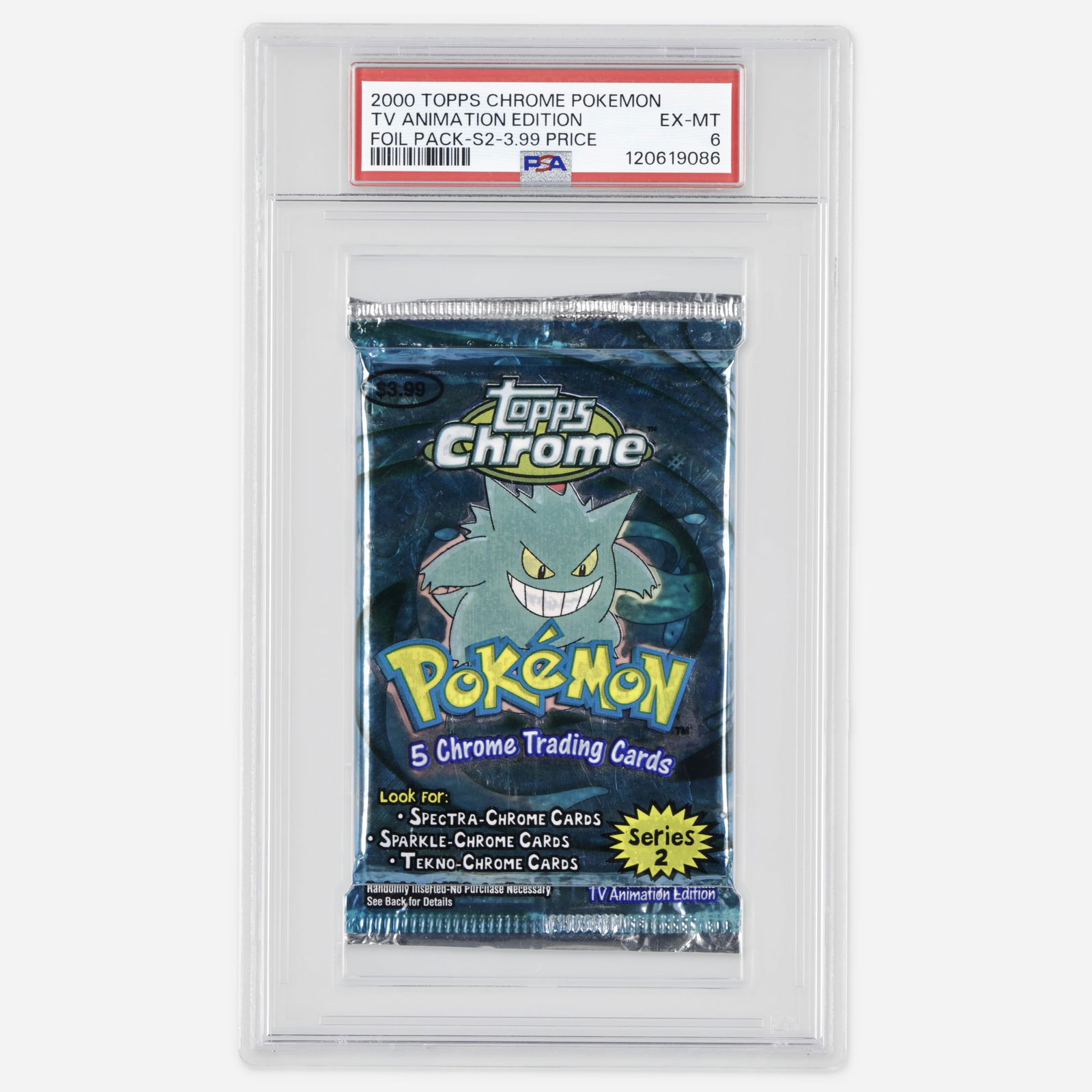 2000 Topps Chrome Pokemon TV Animation Edition Series 2 3.99 Price Foil Pack PSA 6 (1 of 2)