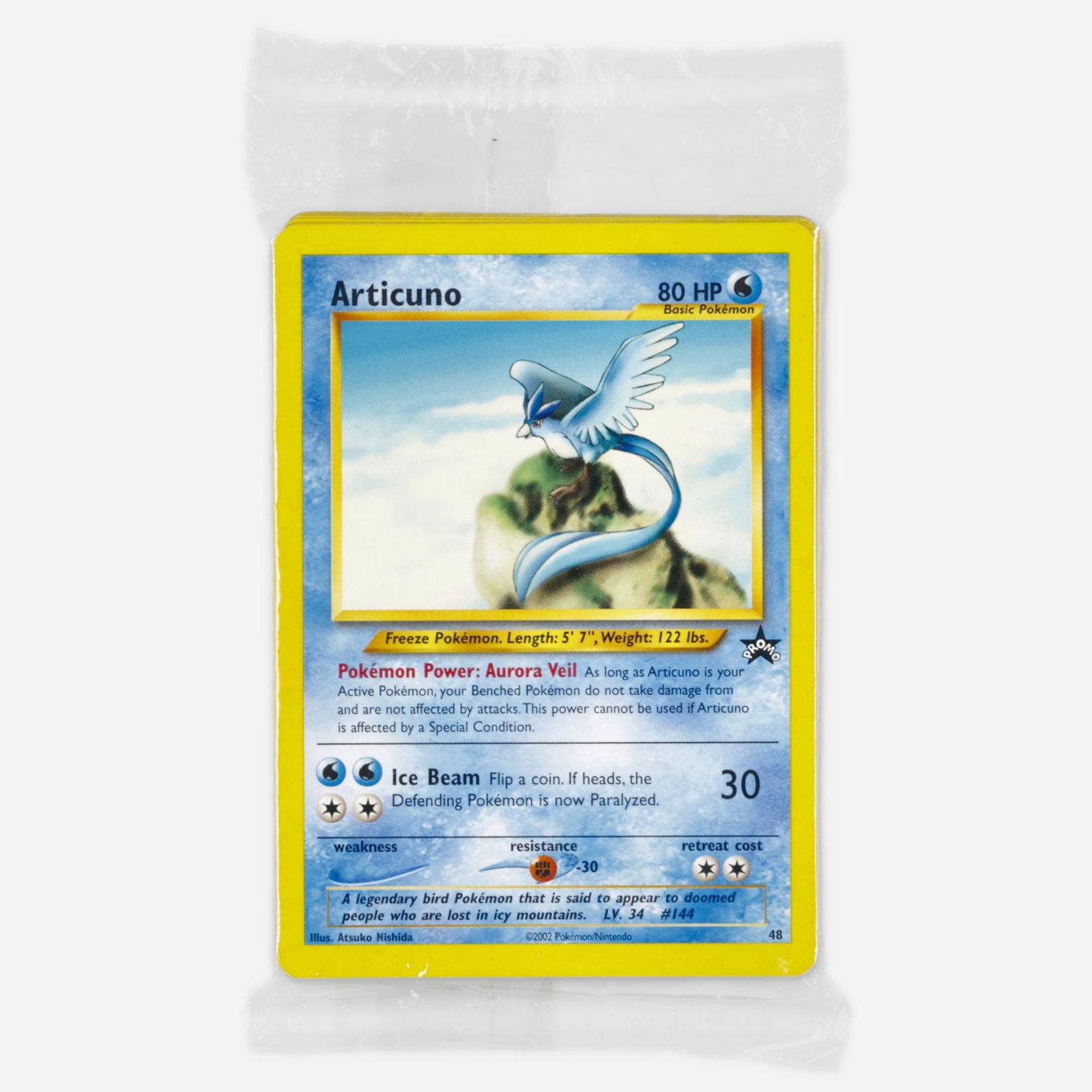 2002 Pokemon Black Star Promos 48 Articuno League Uncirculated Distribution Pack Factory Sealed: 2002 Pokemon Black Star Promos 48 Articuno Pokemon League Uncirculated Distribution Pack Factory Sealed USA, 2002 Pack contains 25 uncirculated cards indended for distribution via Pokemon League event