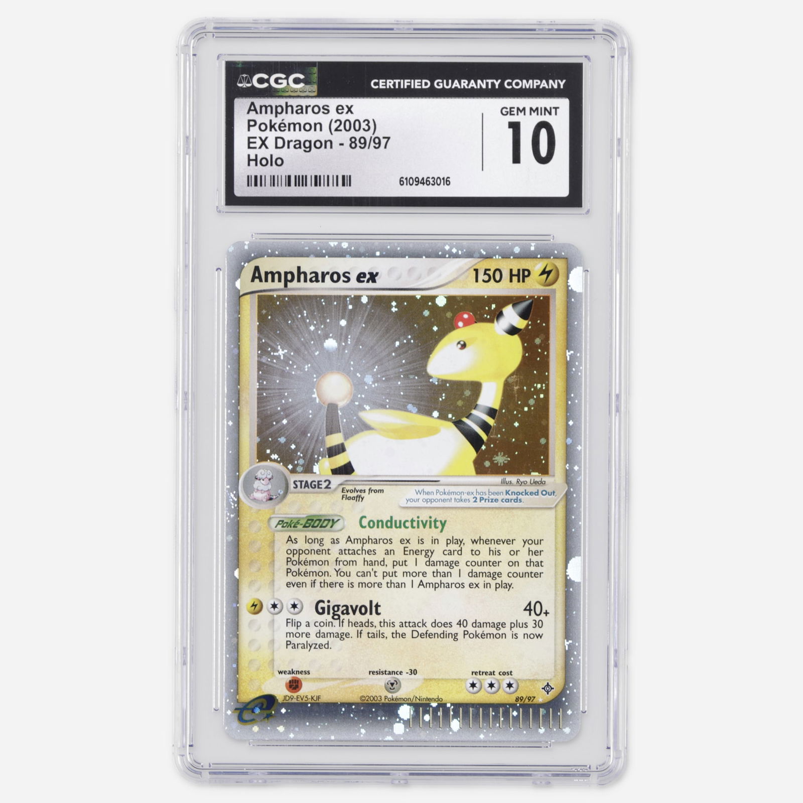 2003 Pokemon EX Dragon 89/97 Ampharos ex Holo Trading Card CGC 10 (1 of 2)