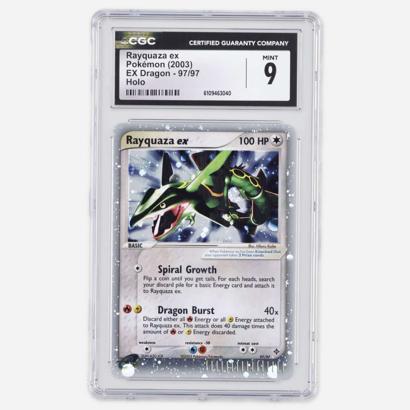 2003 Pokemon EX Dragon 97/97 Rayquaza ex Holo Trading Card CGC 9 (1 of 4)