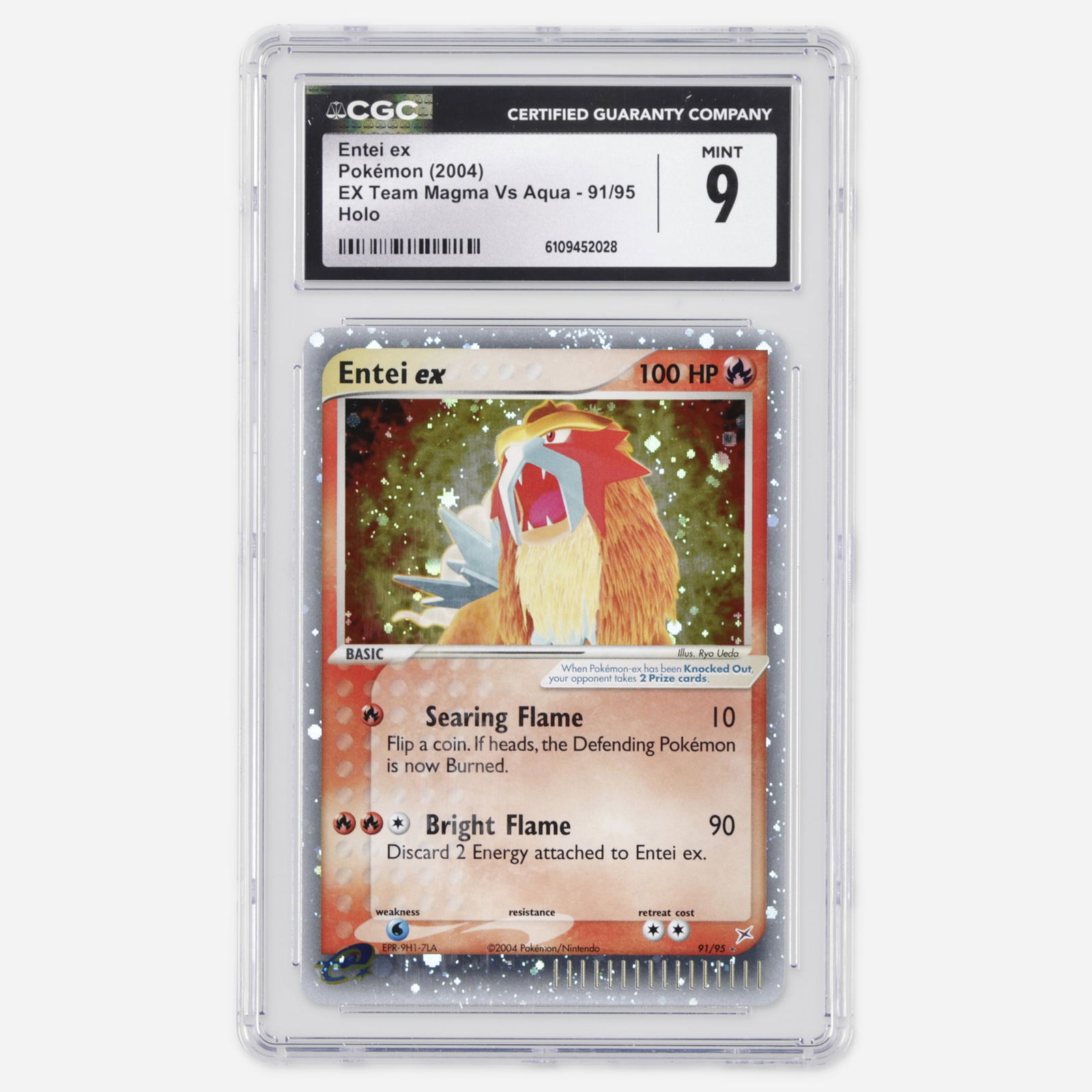 2004 Pokemon EX Team Magma Vs Aqua 91/95 Entei ex Holo Trading Card CGC 9 (1 of 4)