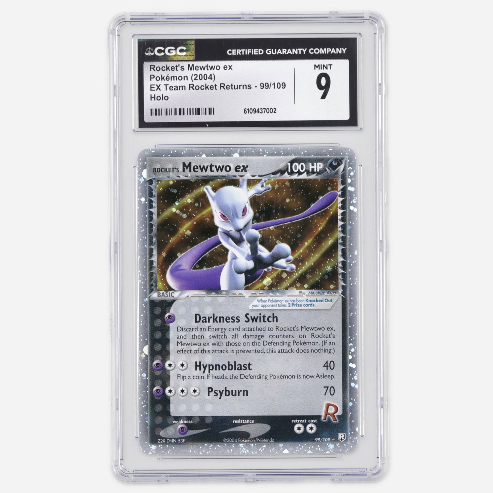 2004 Pokemon EX Team Rocket Returns 99/109 Rocket's Mewtwo ex Holo Trading Card CGC 9 (1 of 4)