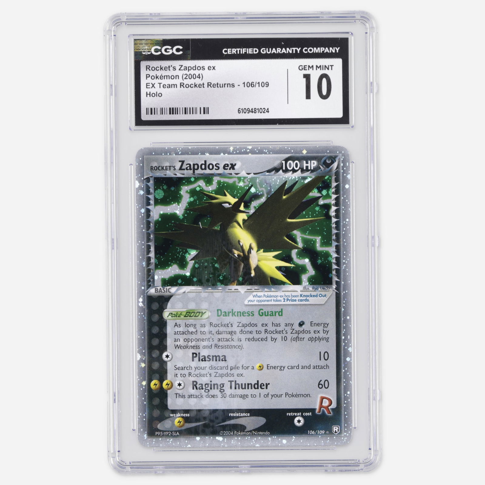 2004 Pokemon EX Team Rocket Returns 106/109 Rocket's Zapdos ex Holo Trading Card CGC 10 (1 of 4)