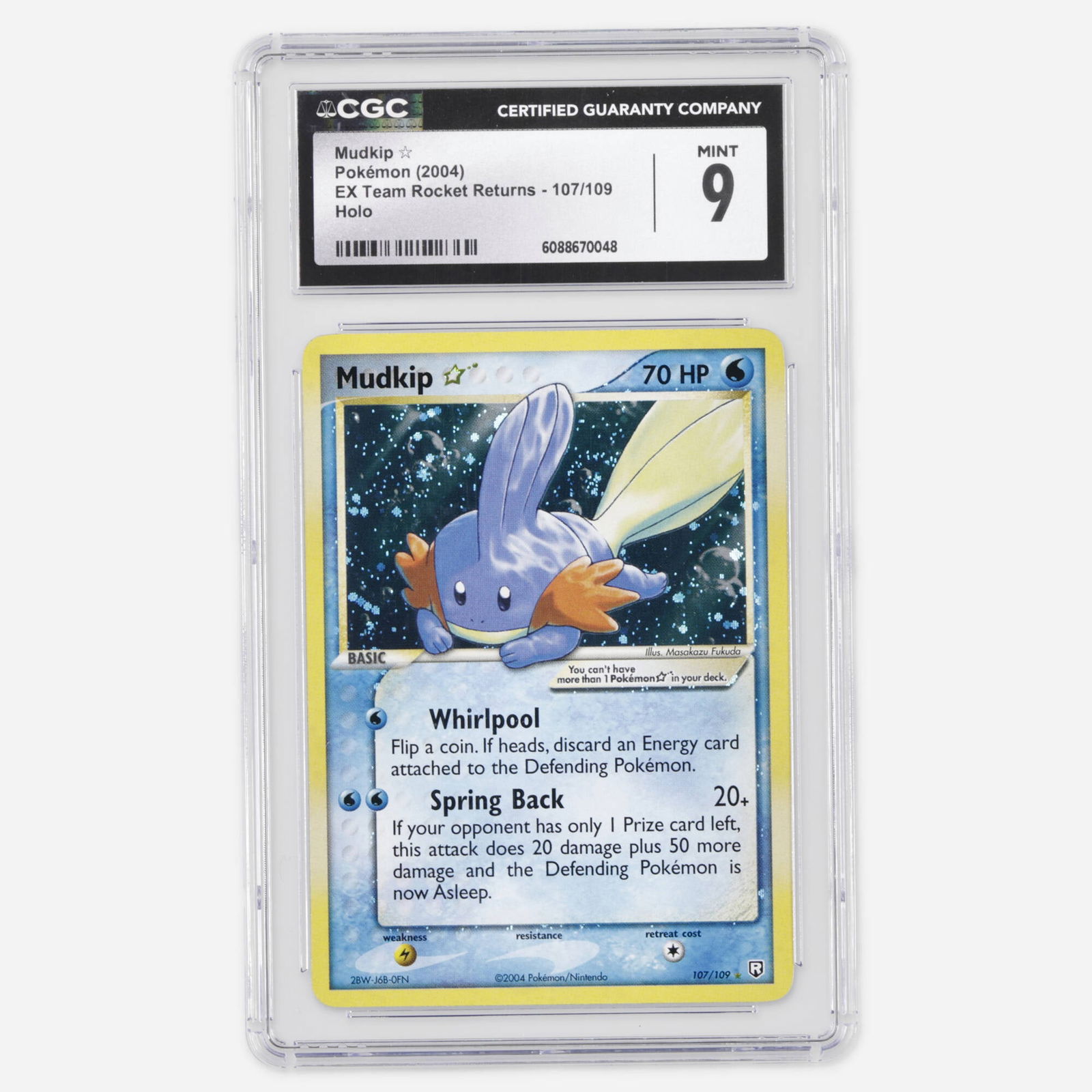2004 Pokemon EX Team Rocket Returns 107/109 Mudkip Gold Star Holo Trading Card CGC 9 (1 of 4)