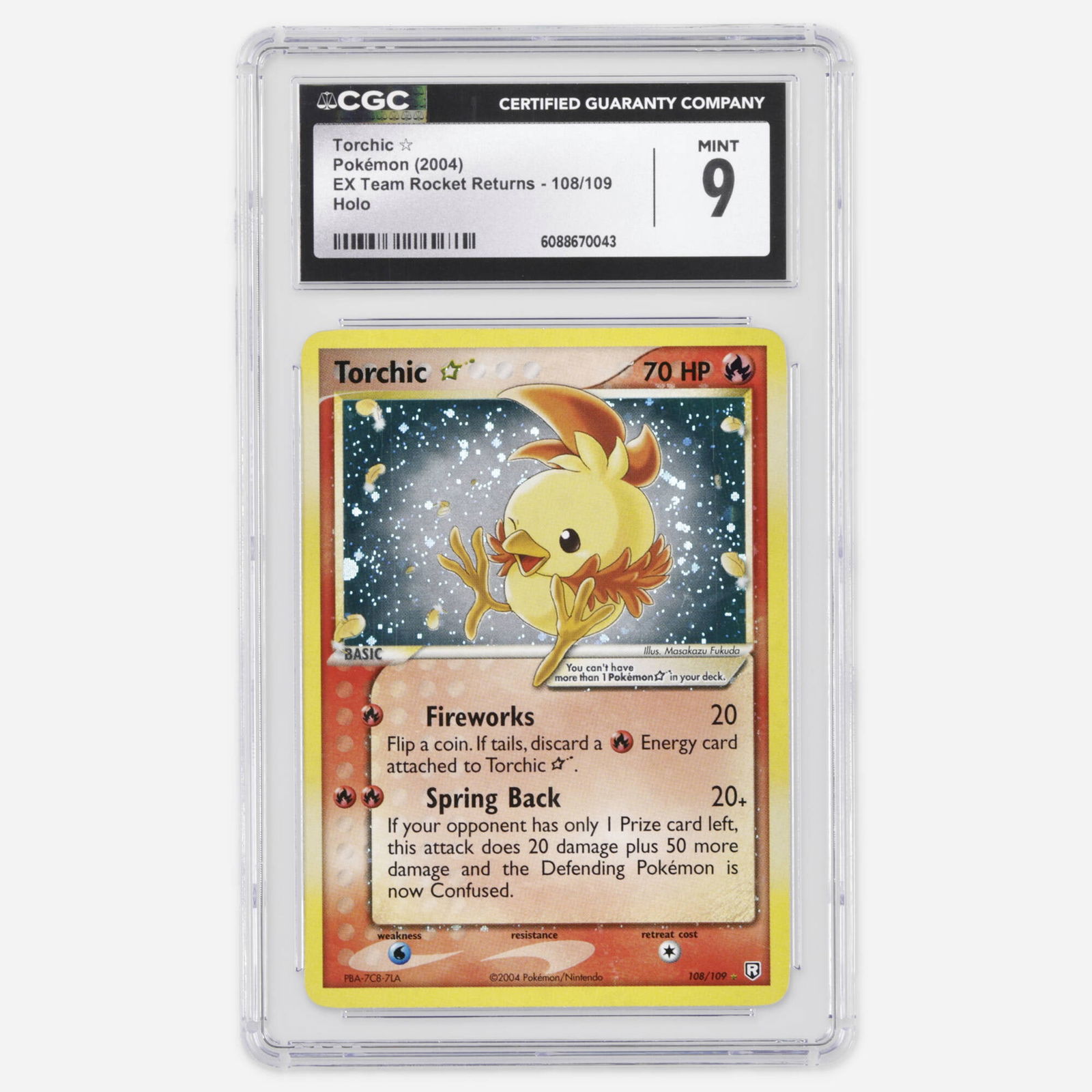 2004 Pokemon EX Team Rocket Returns 108/109 Torchic Gold Star Holo Trading Card CGC 9 (1 of 4)