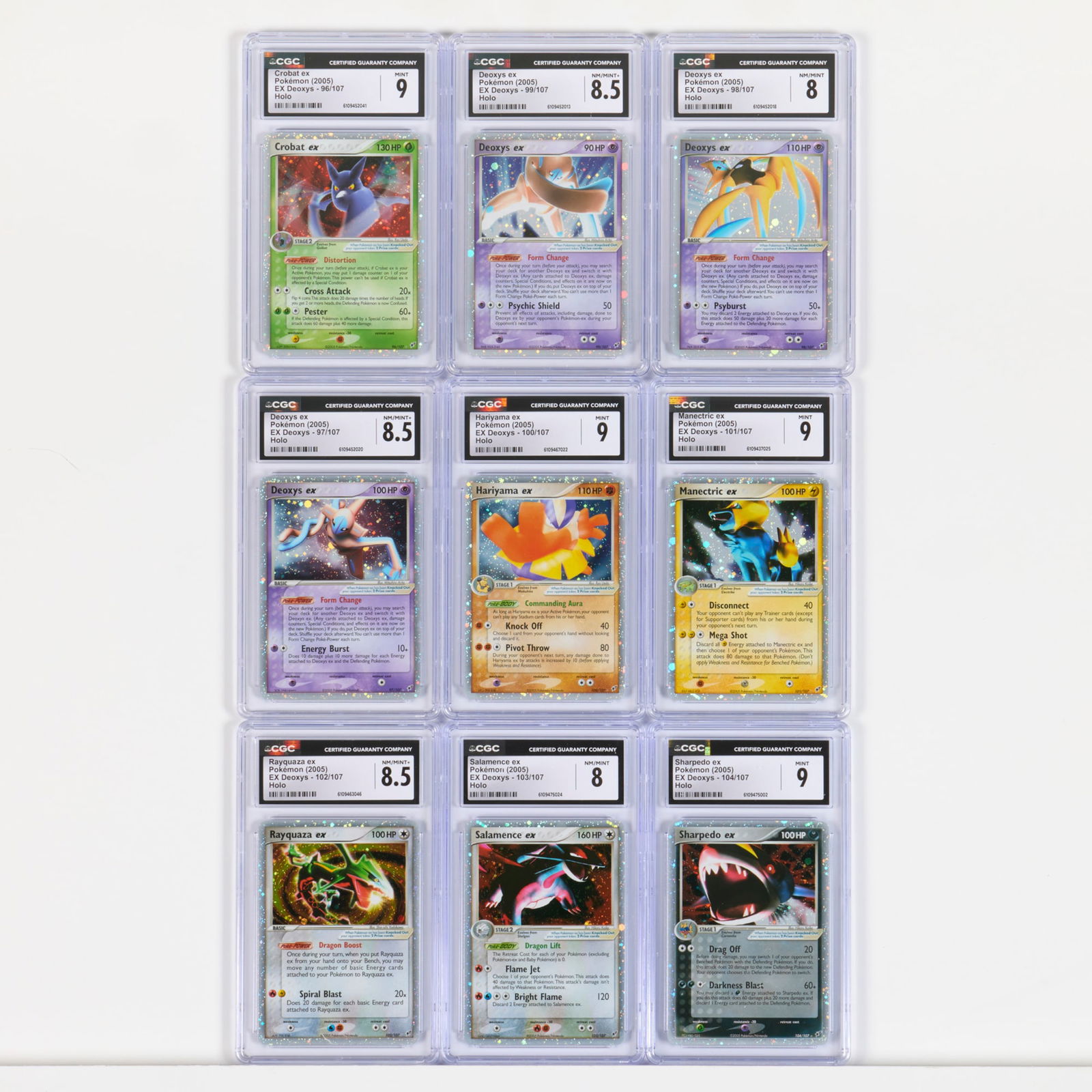 Nine 2005 Pokemon EX Deoxys ex Holo CGC Trading Card Group (1 of 2)