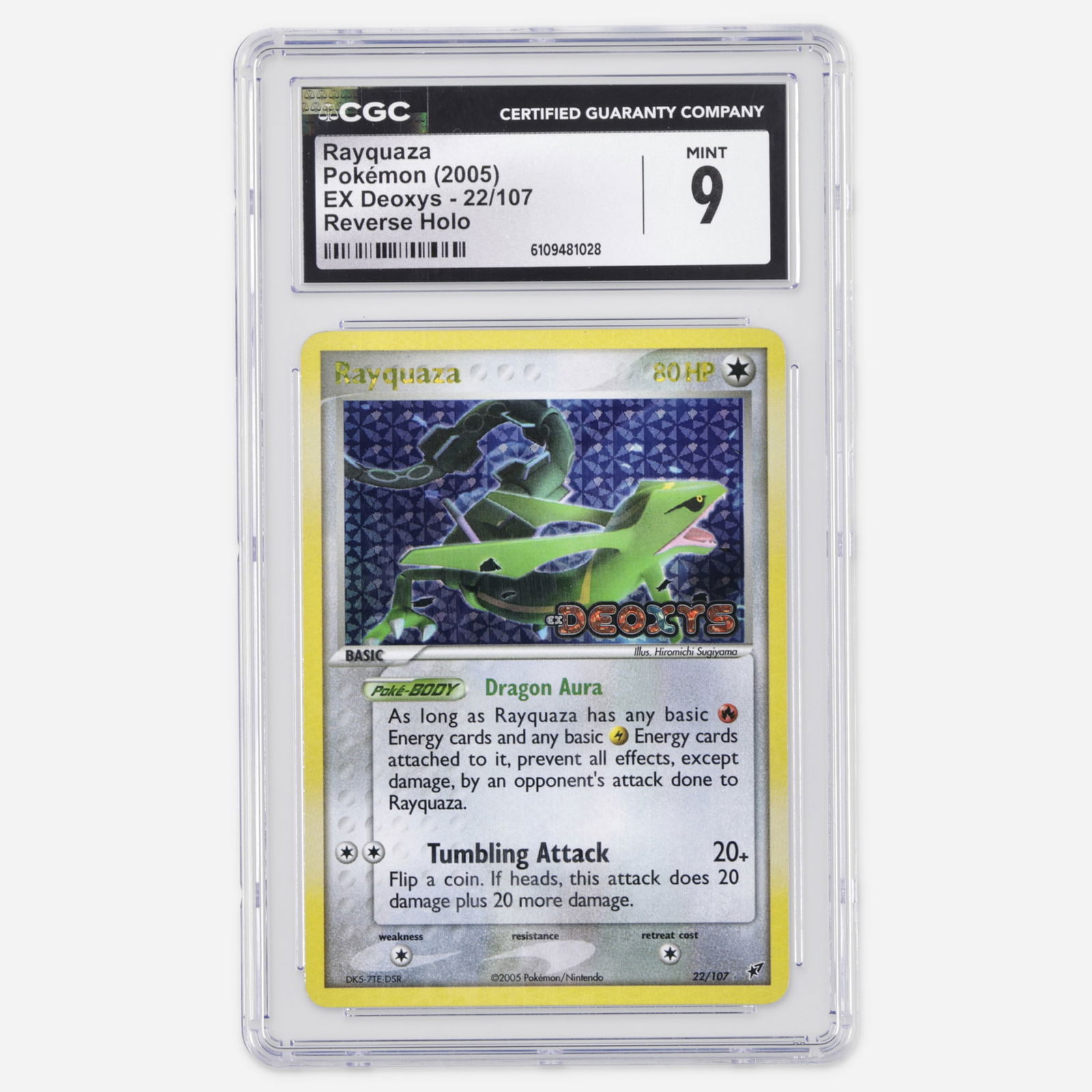 2005 Pokemon EX Deoxys 22/107 Rayquaza Reverse Holo Trading Card CGC 9 (1 of 4)