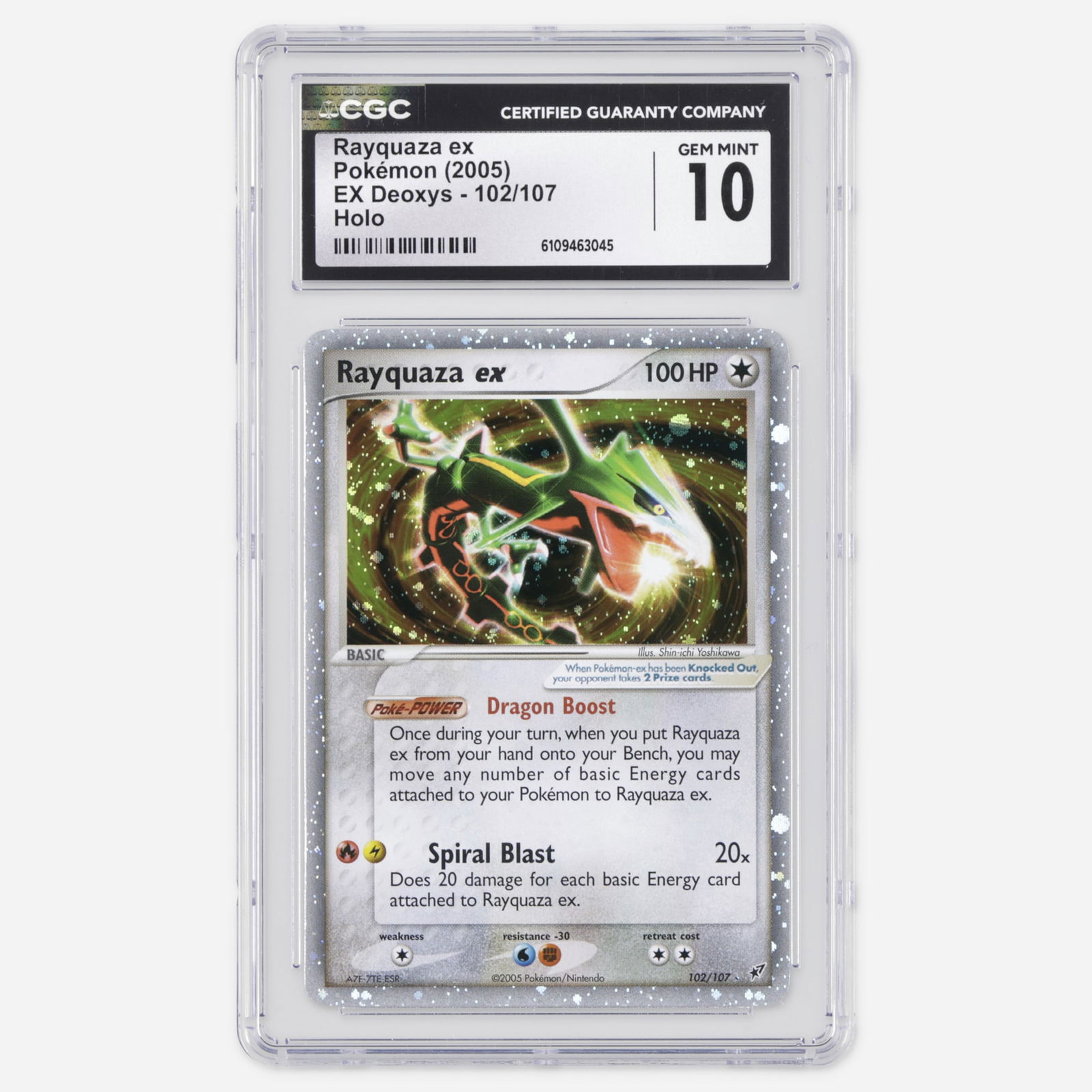 2005 Pokemon EX Deoxys 102/107 Rayquaza ex Holo Trading Card CGC 10 (1 of 4)