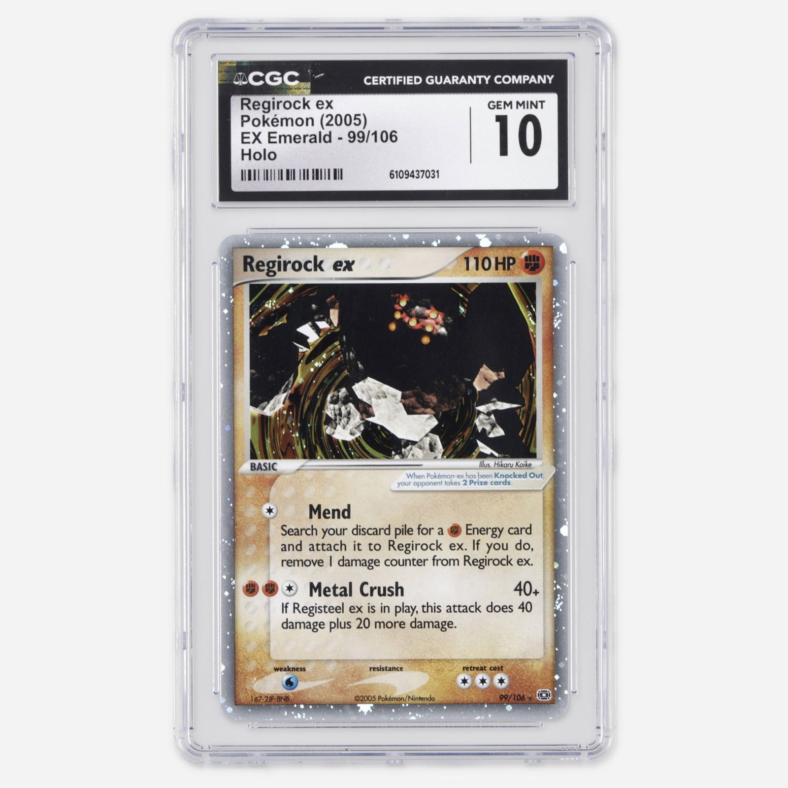 2005 Pokemon EX Emerald 99/106 Regirock ex Holo Trading Card CGC 10 (1 of 2)