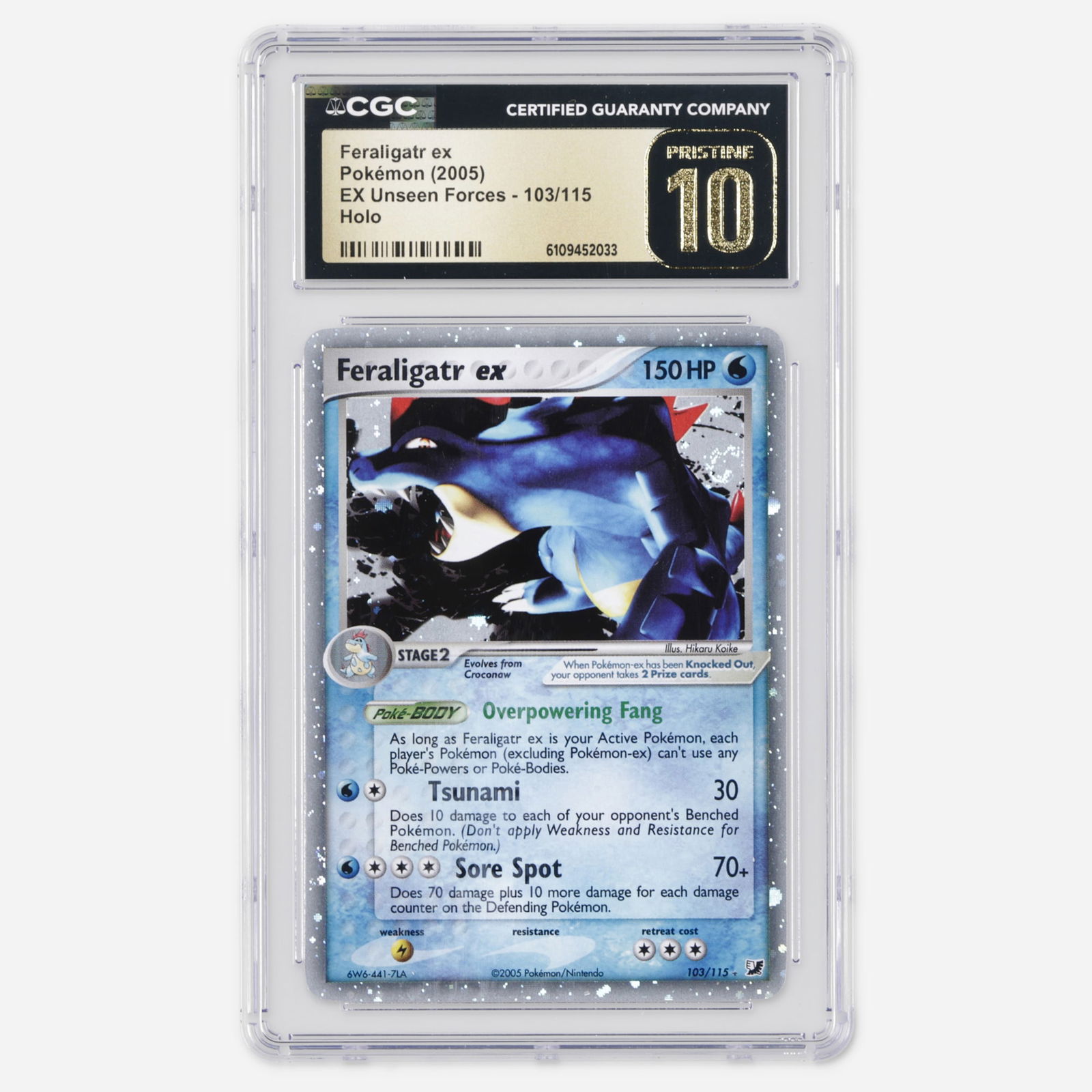 2005 Pokemon EX Unseen Forces 103/115 Feraligatr ex Holo Trading Card CGC 10 Pristine (1 of 4)