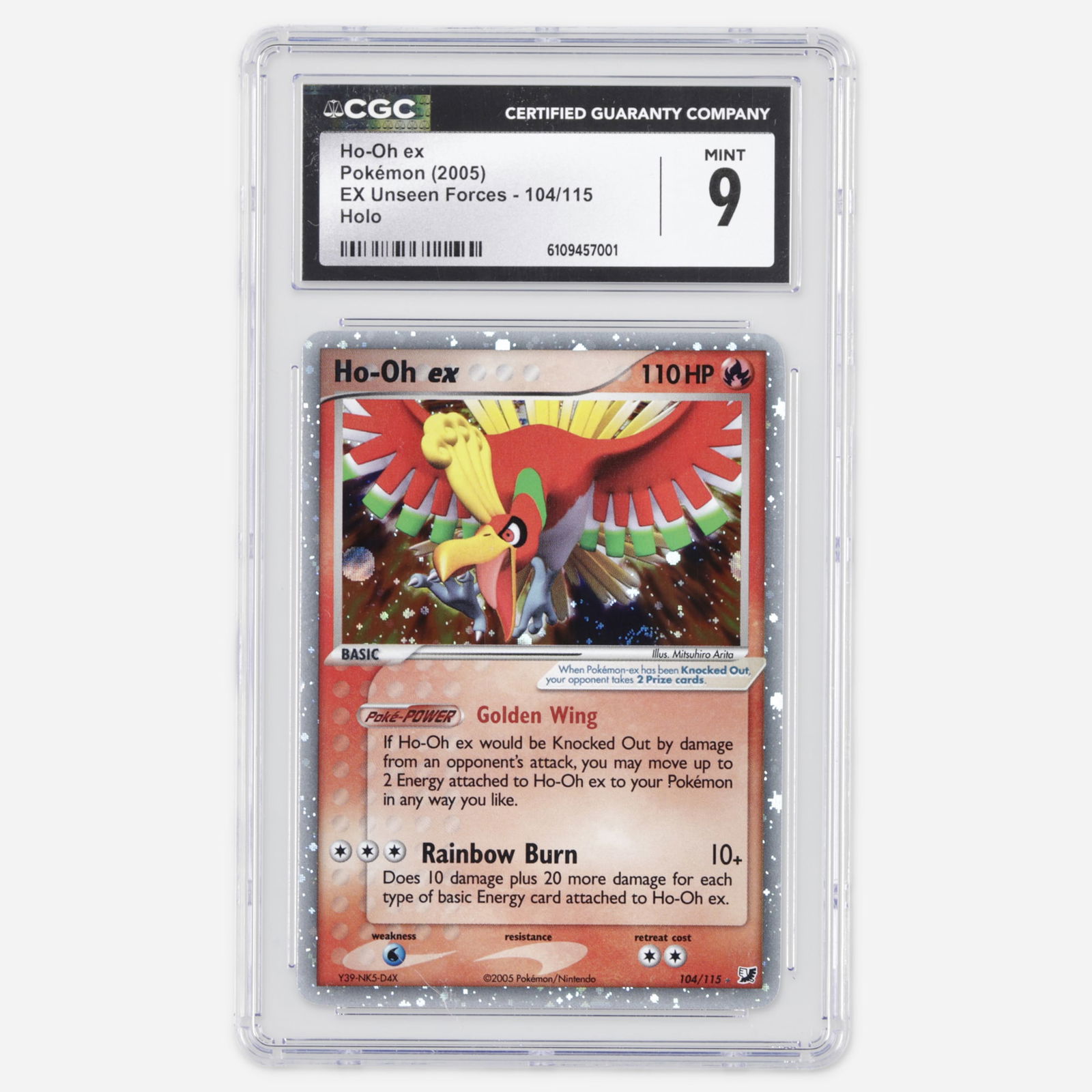 2005 Pokemon EX Unseen Forces 104/115 Ho-Oh ex Holo Trading Card CGC 9 (1 of 2)