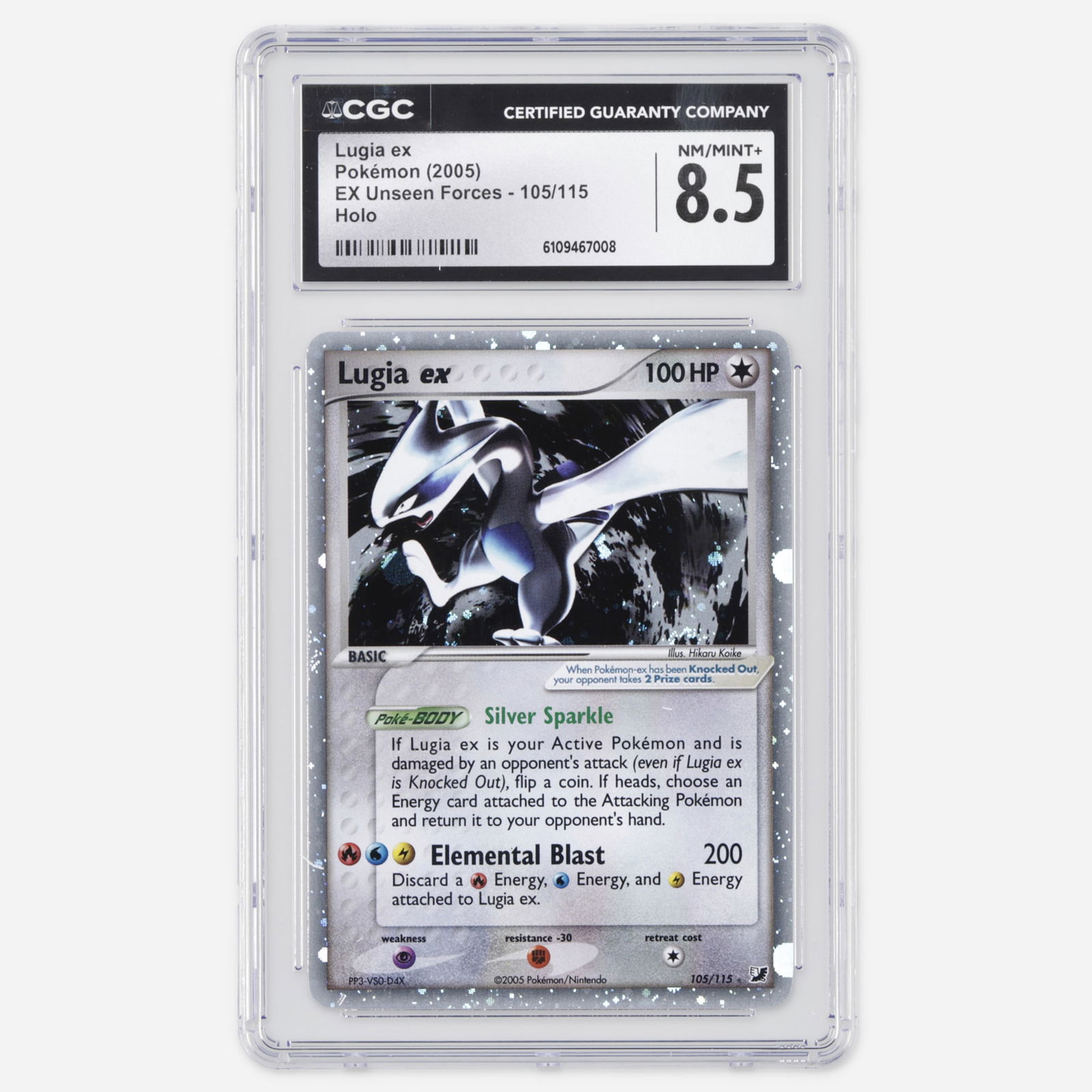2005 Pokemon EX Unseen Forces 105/115 Lugia ex Holo Trading Card CGC 8.5 (1 of 2)