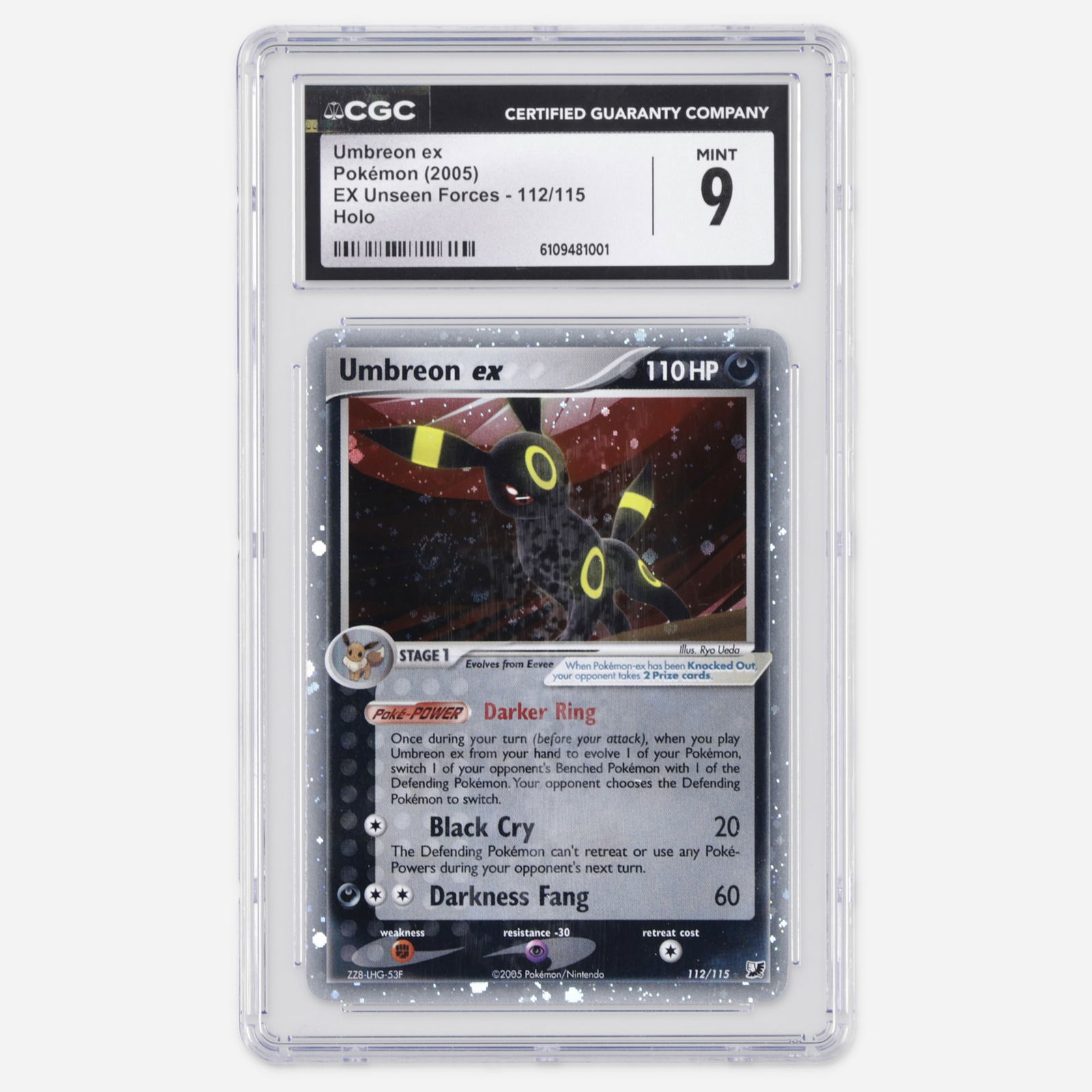 2005 Pokemon EX Unseen Forces 112/115 Umbreon ex Holo Trading Card CGC 9 (1 of 4)