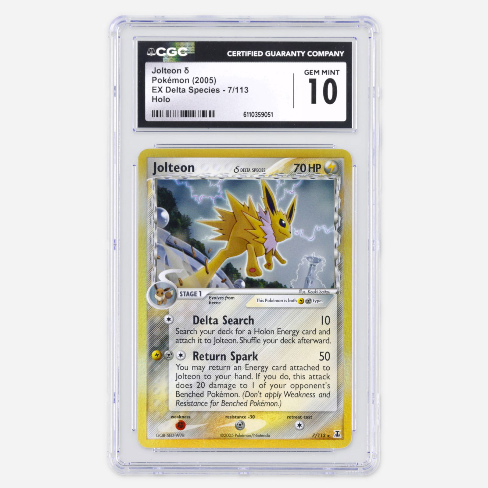 2005 Pokemon EX Delta Species 7/113 Jolteon ? Holo Trading Card CGC 10 (1 of 2)