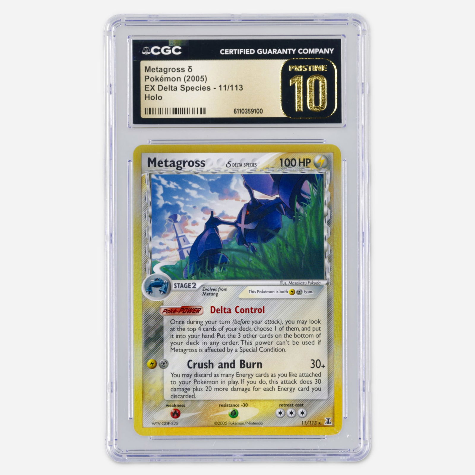2005 Pokemon EX Delta Species 11/113 Metagross ? Holo Trading Card CGC 10 Pristine (1 of 2)