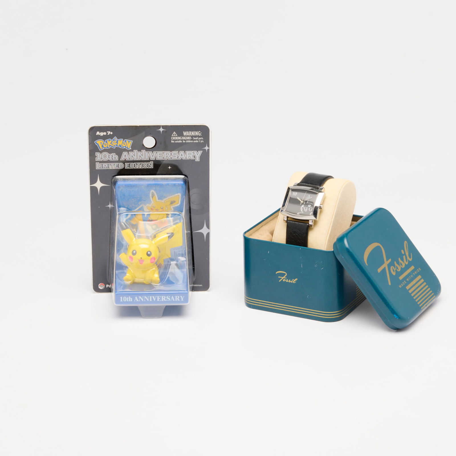Pokemon 10th Anniversary Fossil Watch and 10th Anniversary Limited Edition Pikachu Figure Sealed (1 of 2)