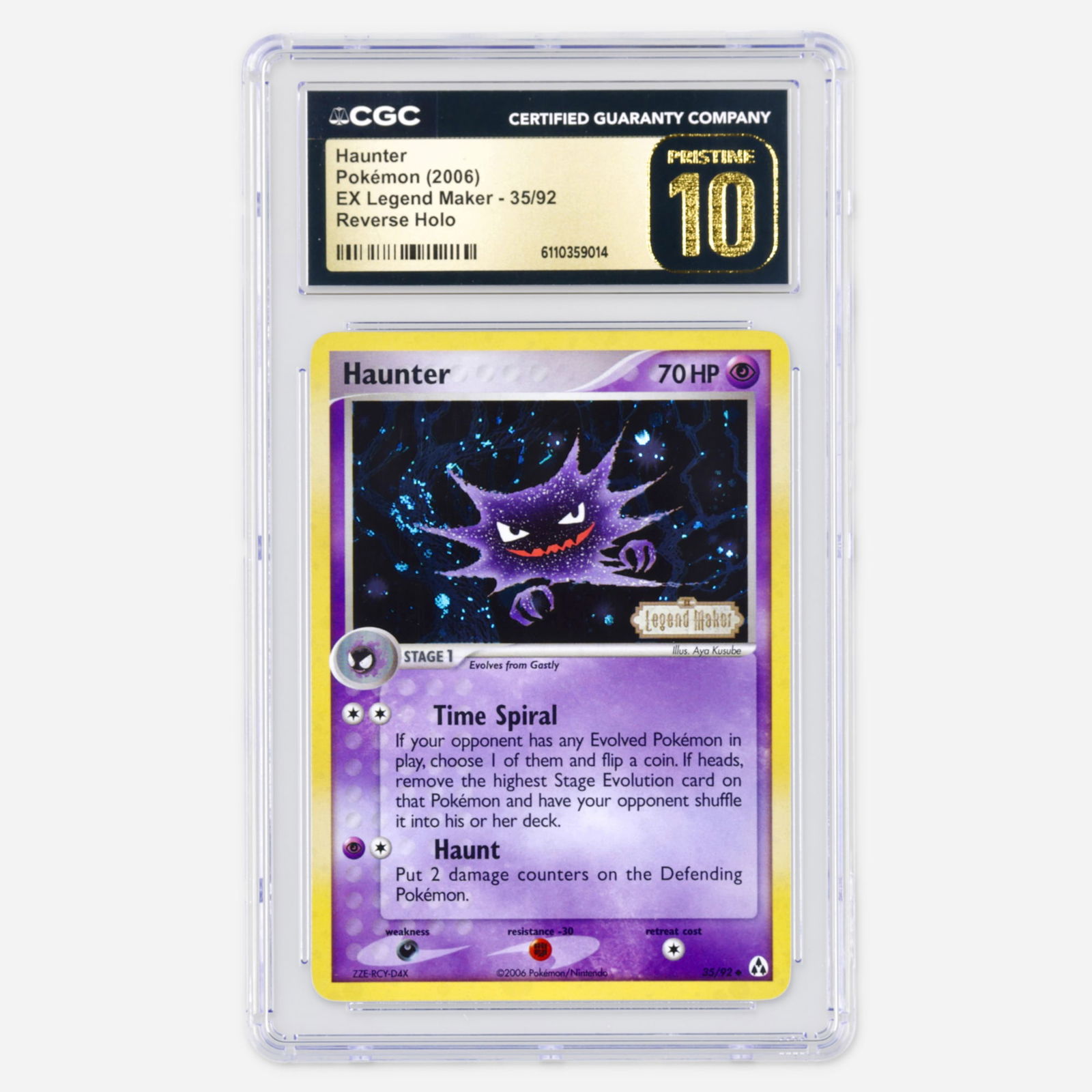 2006 Pokemon EX Legend Maker 35/92 Haunter Reverse Holo Trading Card CGC 10 Pristine (1 of 2)