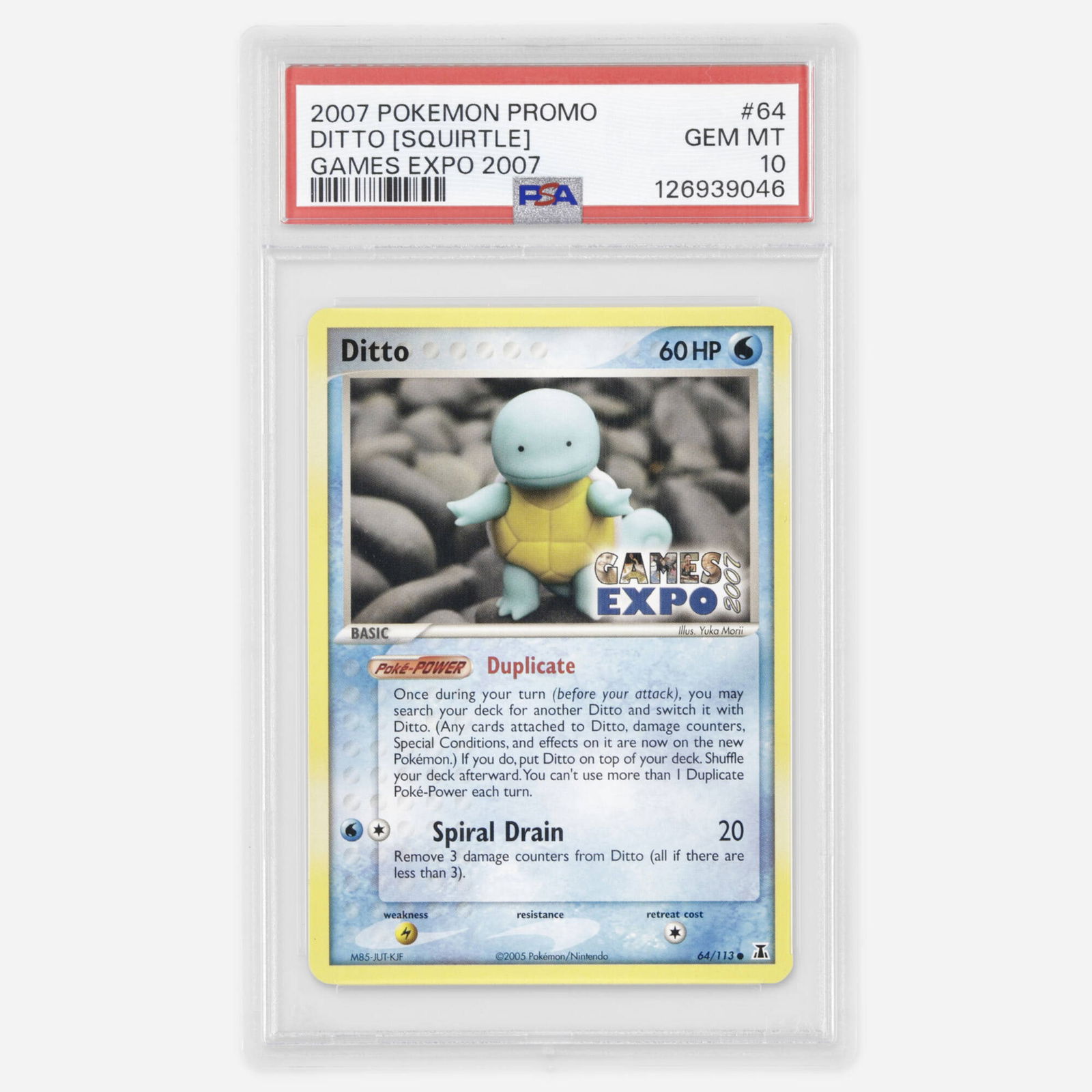 2007 Pokemon EX Delta Species 64/113 Ditto [Squirtle] Games Expo 2007 Trading Card PSA 10 (1 of 2)