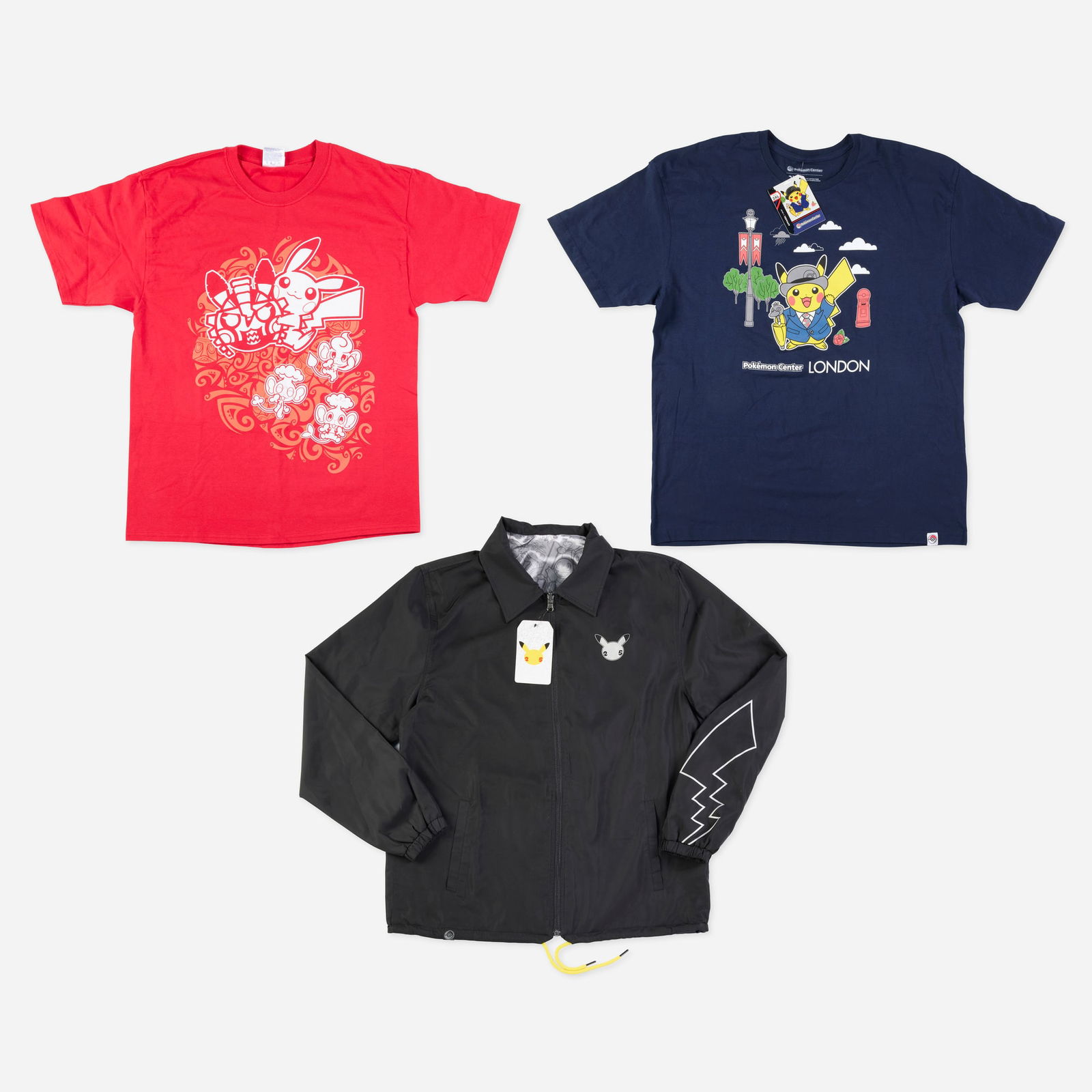 Three 2012-2021 Pokemon T-Shirt and Jacket Group (1 of 2)