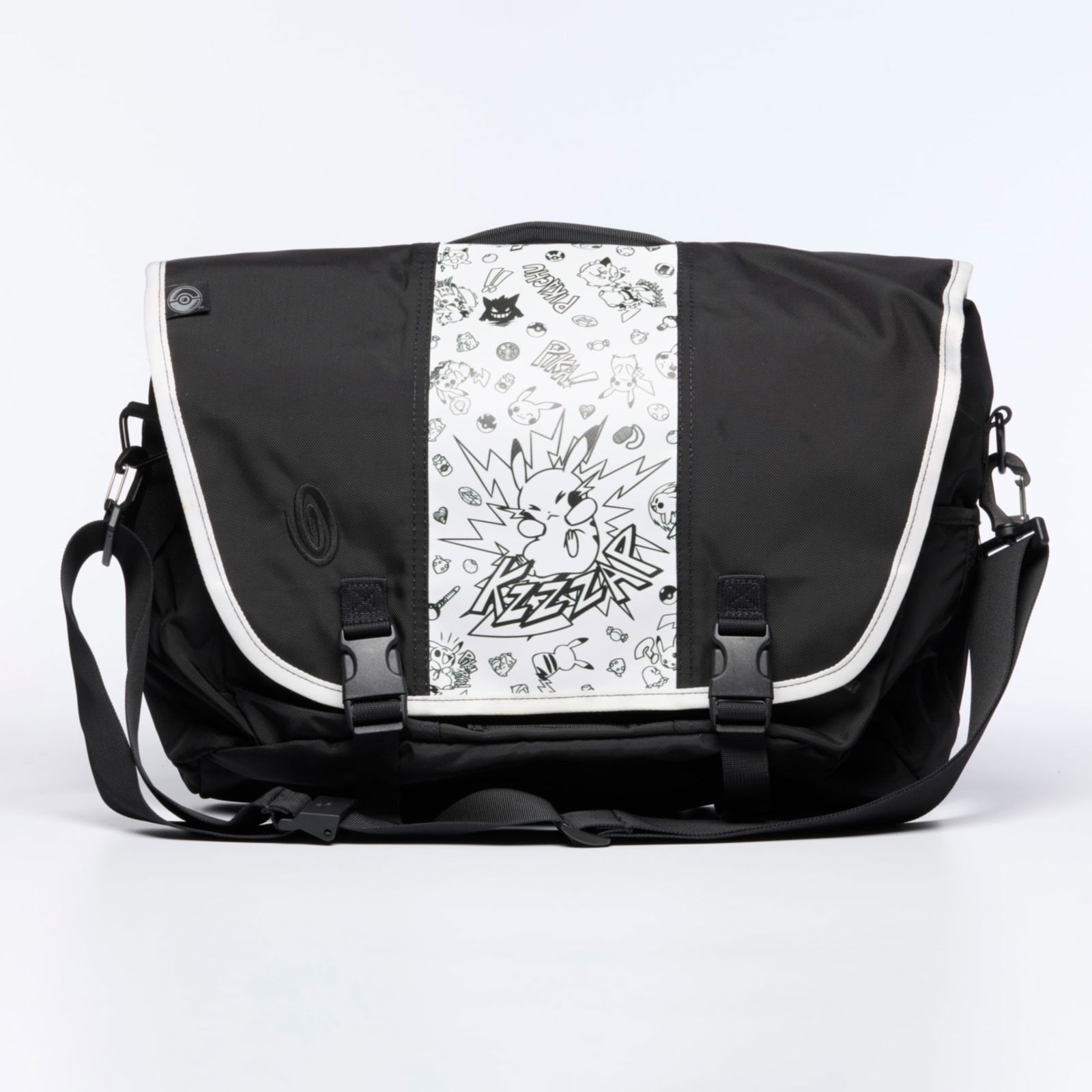 2016 Pokemon Pikachu Comic-Style Messenger Bag by Timbuk2: 2016 Pokemon Pikachu Comic-Style Messenger Bag by Timbuk2 USA, 2016 Sleek Pikachu Comic-Style messenger bag by Timbuk2 includes all the features you need for a perfect fit and function, plus a dash of