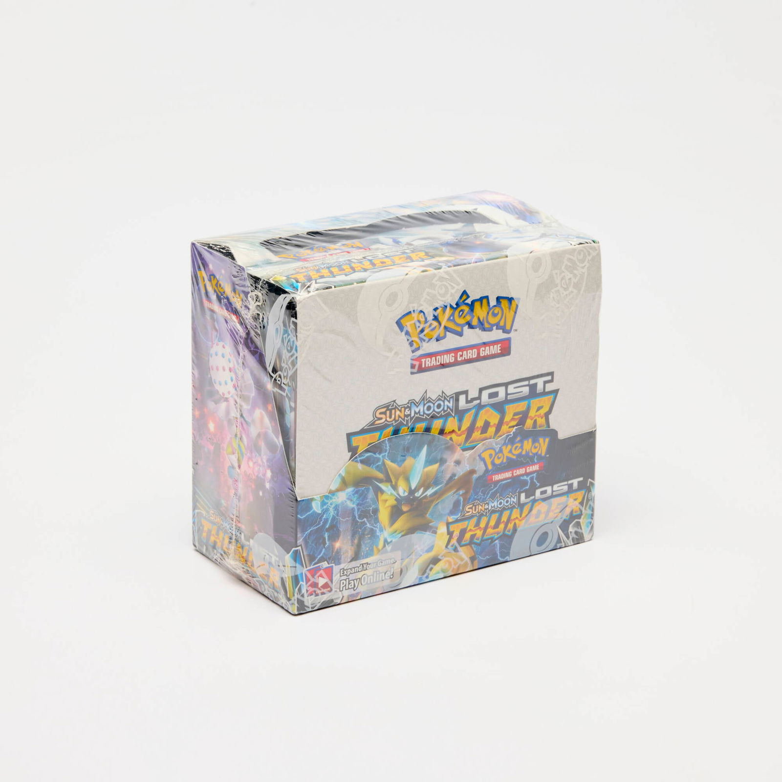 2018 Pokemon Sun & Moon Lost Thunder Booster Box Factory Sealed: 2018 Pokemon Sun & Moon Lost Thunder Booster Box Factory Sealed USA, 2018 Featuring cards from the Sun & Moon Lost Thunder series and may include: 216/214 Sceptile GX, 220/214 Suicune GX, 223/214 Tyra
