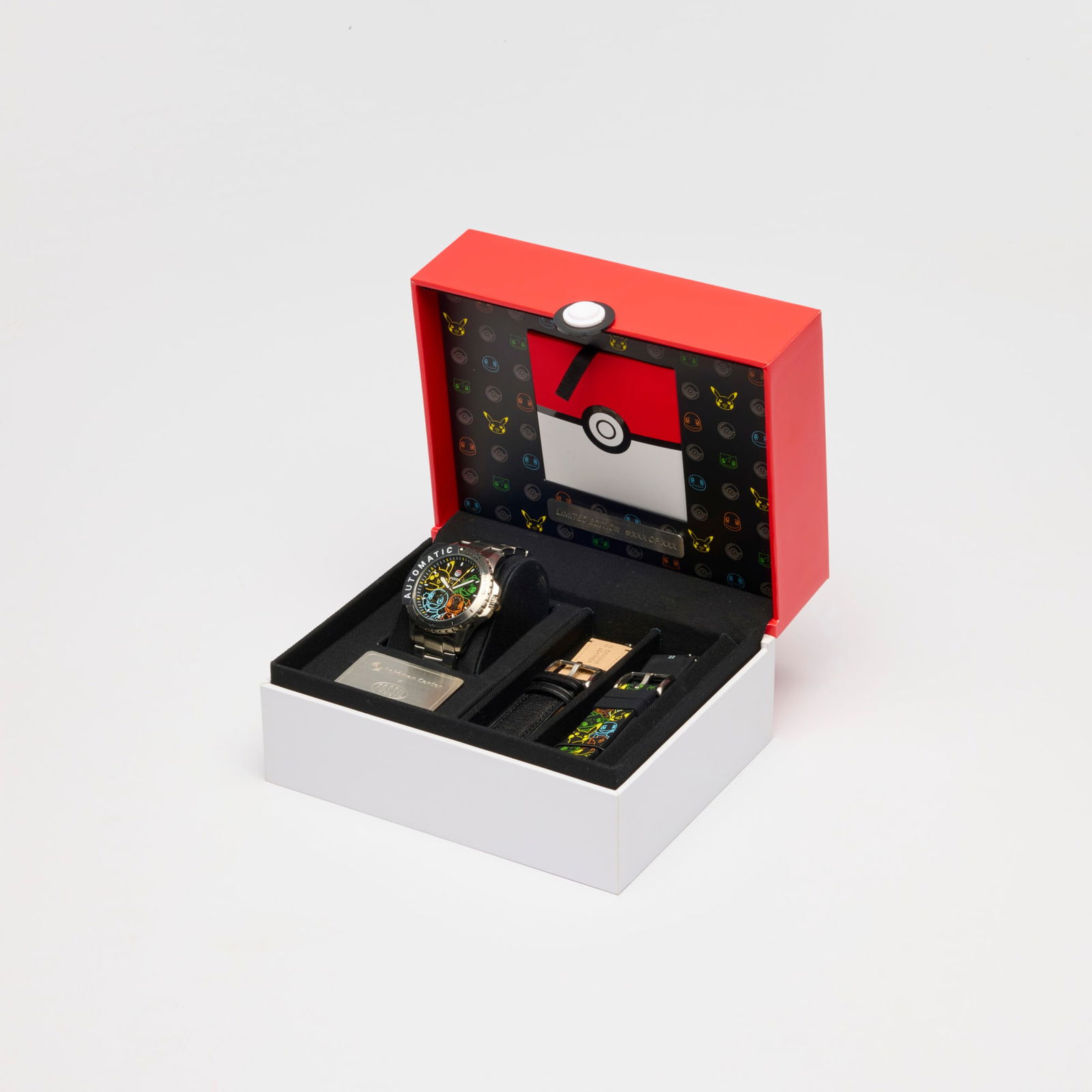 2022 Pokemon Center x Fossil: Kanto First Partners Stainless Steel Watch Box Set Internal Sample (1 of 2)