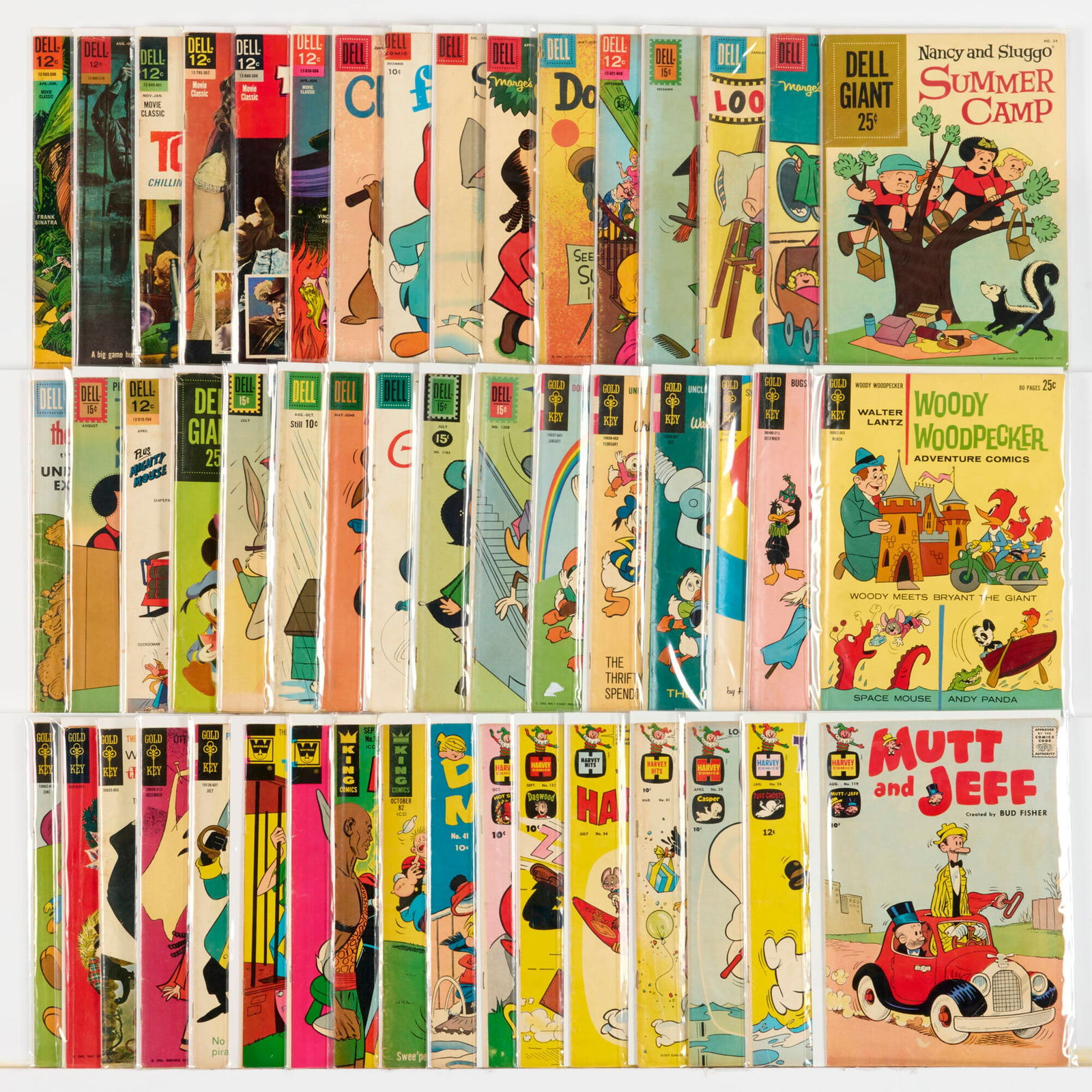 49 Dell Gold Key and Harvey Silver Age Group: 49 Dell Gold Key and Harvey Silver Age Group USA, 20th Century Group includes:Dell Publishing Alvin #16, Bugs Bunny #79, Chip 'n' Dale #22 (Grades range 3.5-5.5), Donald Duck #