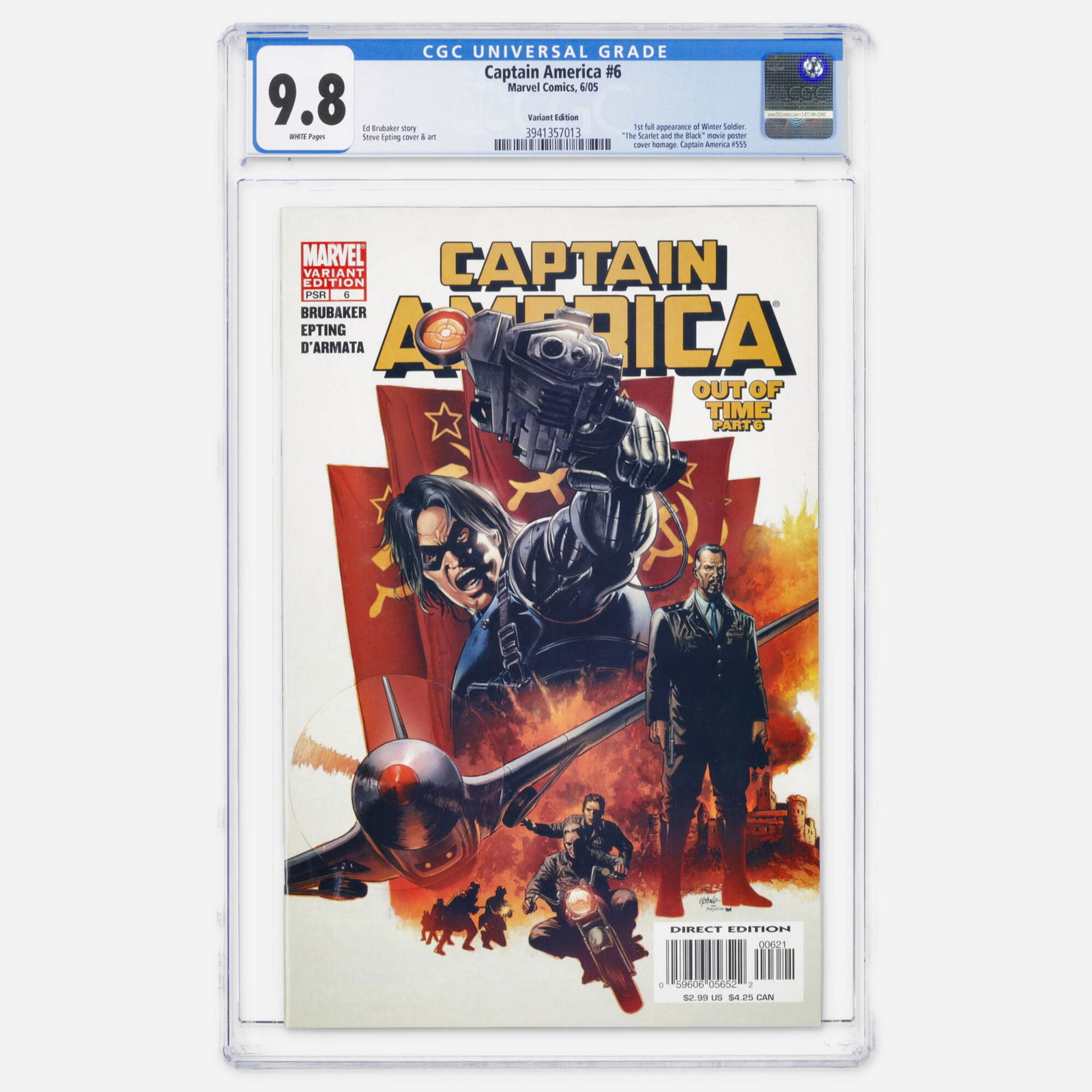 Marvel Comics Captain America #6 CGC 9.8 Variant (1 of 2)